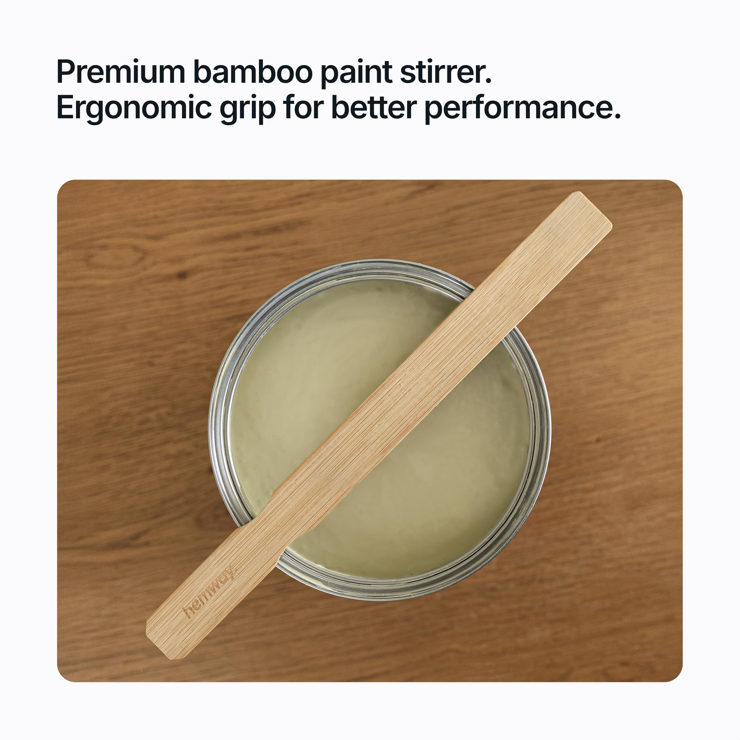 Hemway Mélangeur de peinture en bambou 28 cm x 2,5 cm | Mélange de vernis liquide | Bâton de mélange réutilisable et respectueux de l'environnement