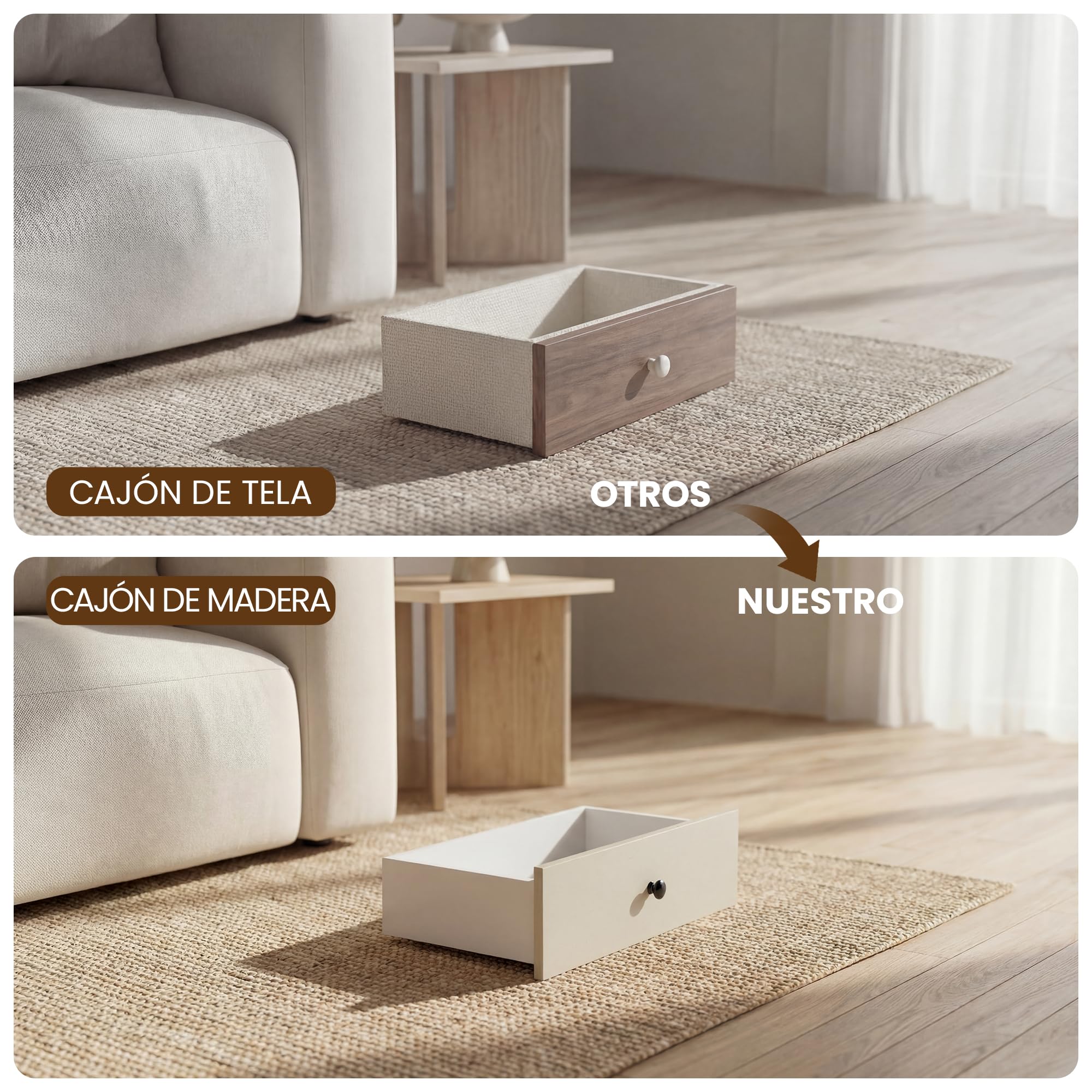 Manora Mesa de Consola Industrial, Mesa de Entrada con 2 Cajones y estantes de Almacenamiento, Mueble de Entrada para Salón, Pasillo y Recibidor, 100 x 24 x 76cm, Blanco y Marrón