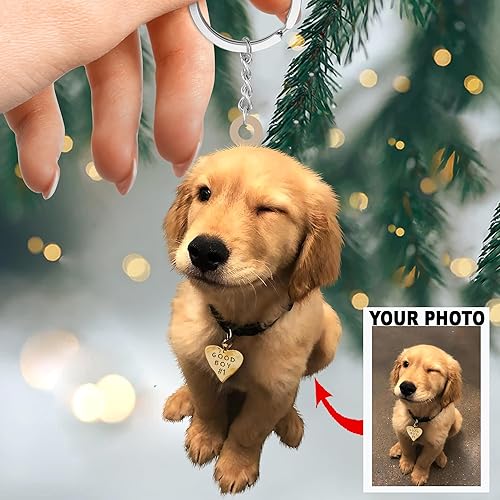 Miniatura 2 de Adorno de mica con foto personalizada para Navidad, regalo de cumpleaños para mamá mascota, papá de mascota, mamá perro, papá perro, mamá gato, papá