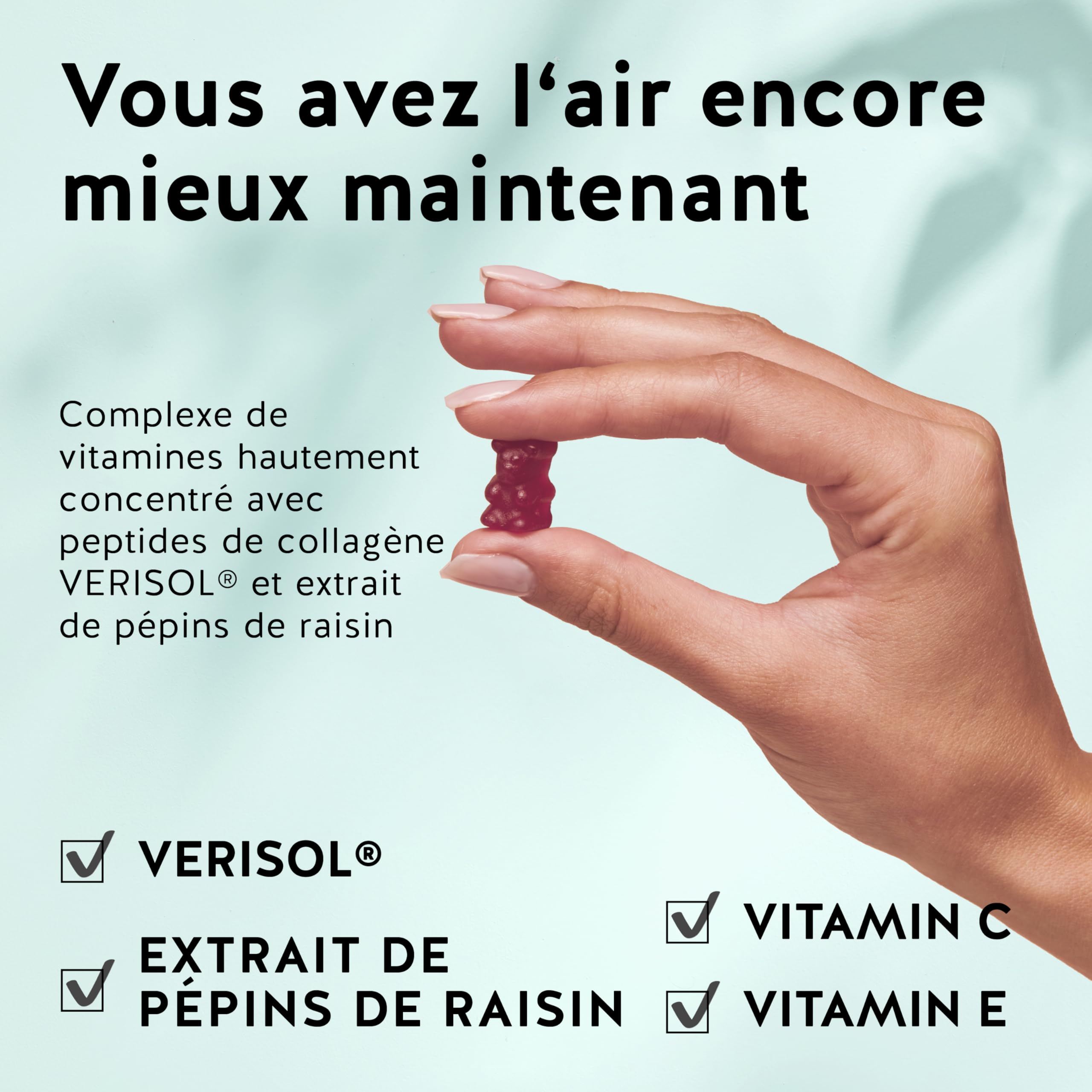 Silhouette Gummies Belles Courbes - Peau Ferme - Peptides de Collagène Hautement Dosé, Opc et Vitamine C & E - 60 Gummies - Sans Sucre - Bears with Benefits