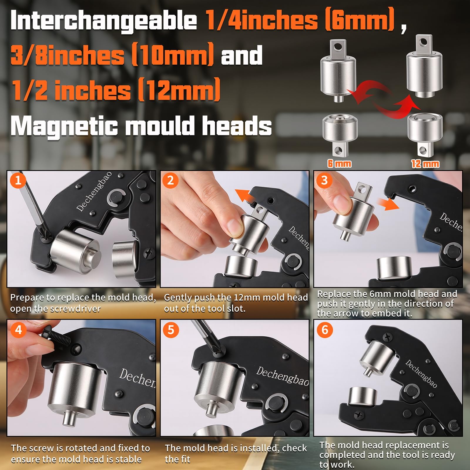 Ratchets Ösenzangen-Set mit 300 Metallösen, Lochwerkzeug mit 1/4", 3/8", 1/2" Bohrgrößen für Planen, Zelte, Leinwand, Vinyl und Lederverarbeitung