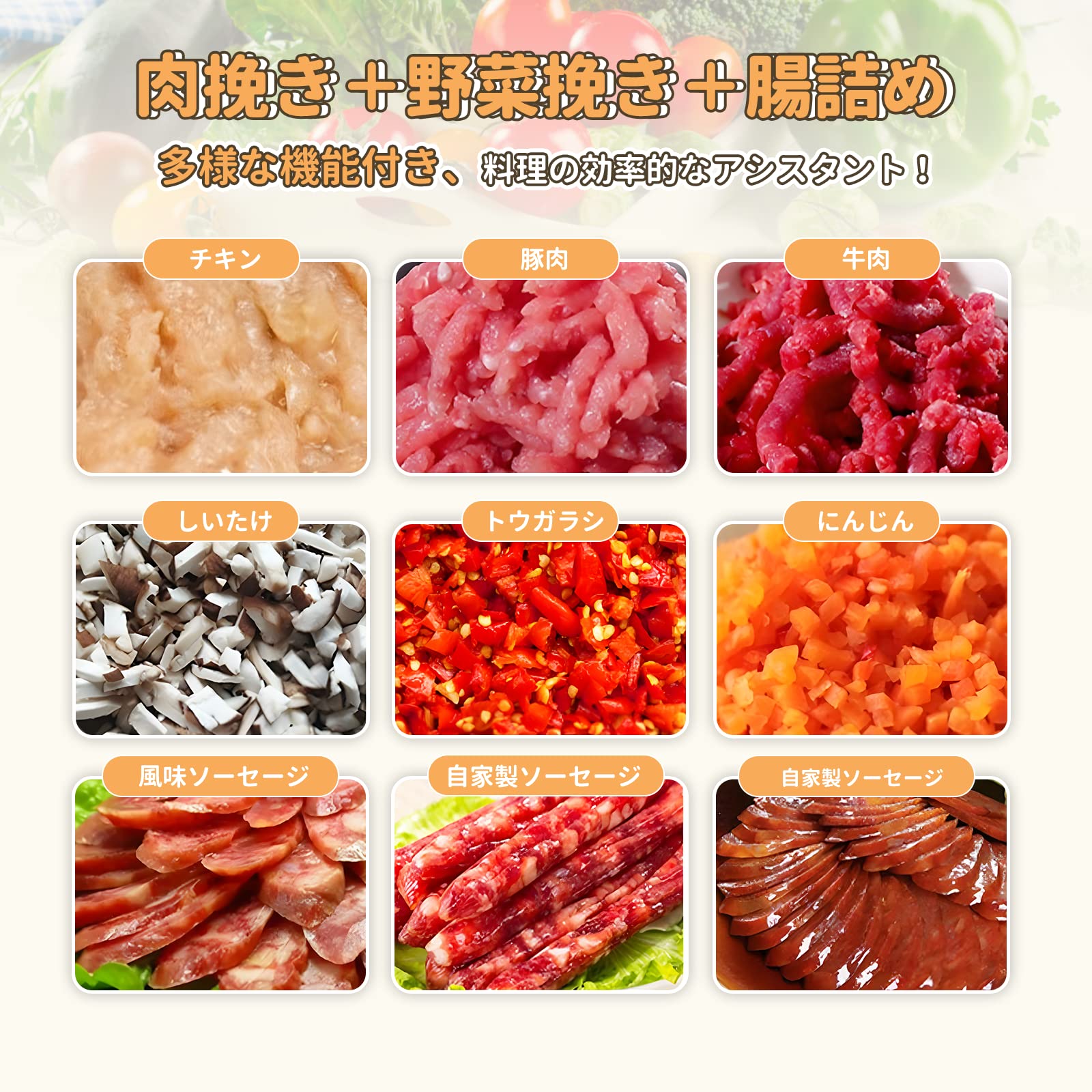 Amazon.co.jp: Poafamx 電動ミンサー ミンチ機 6mm/8mm刃付き 200kg/h