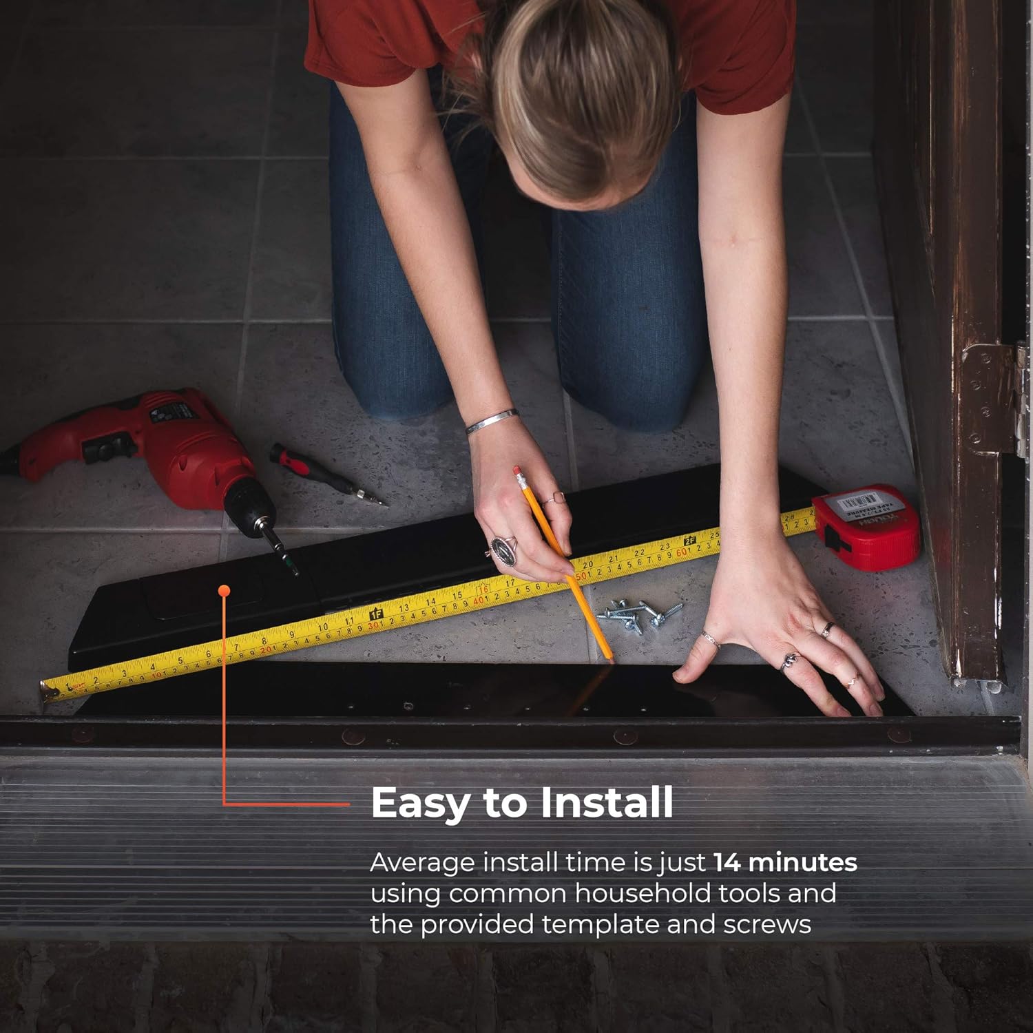 One-Day Sale: Up to 40% Off HavenLock-Manual Lock Heavy Duty Lock, Floor Mounted Lock, Home Security, Door Barricade Prevents Break-Ins, Made in USA (Black)