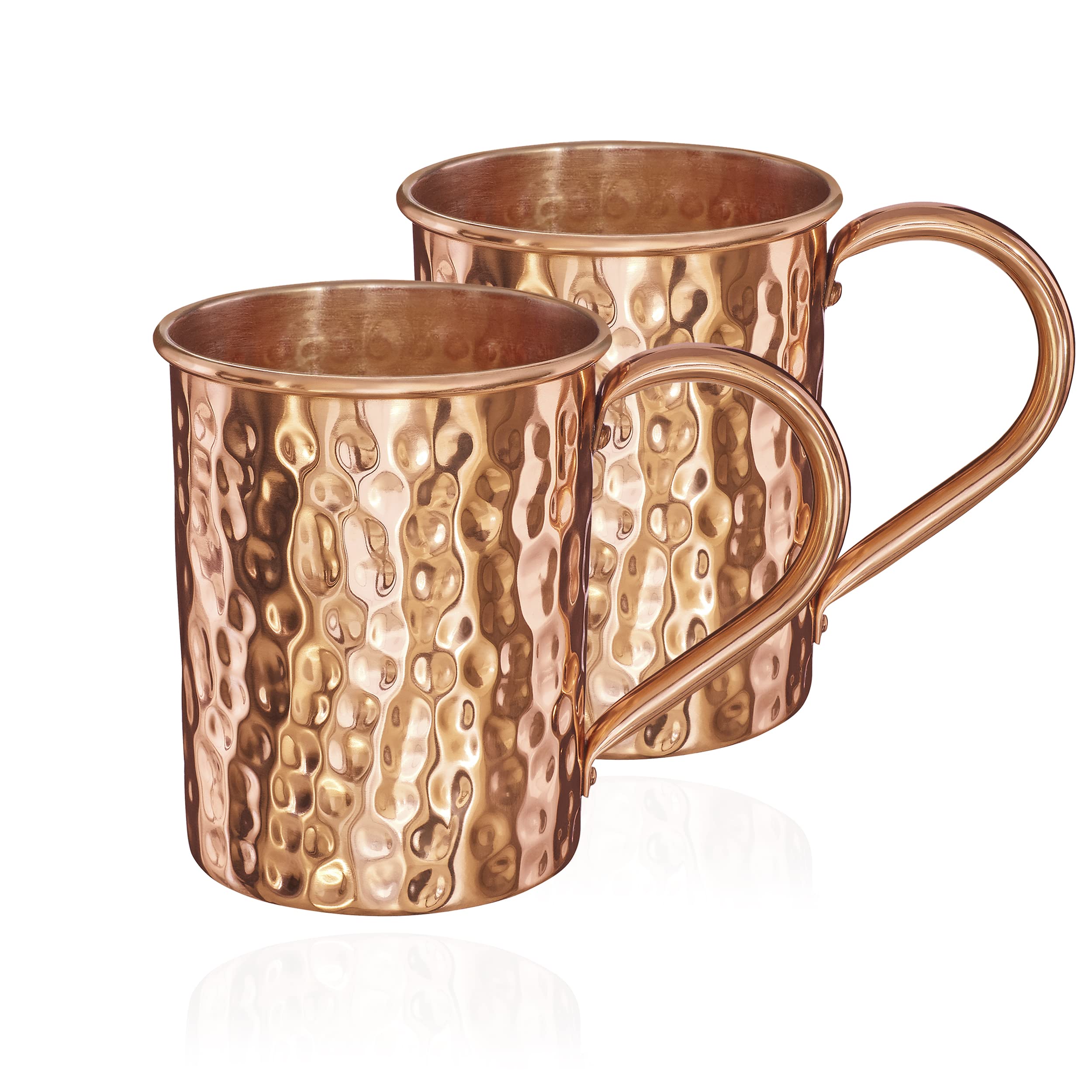 NKlaus 2 x 145 g copper mug, pure copper (100%), Moscow Mule cylinder, 500 ml, 11264, Pack of 2, 10x7,5cm