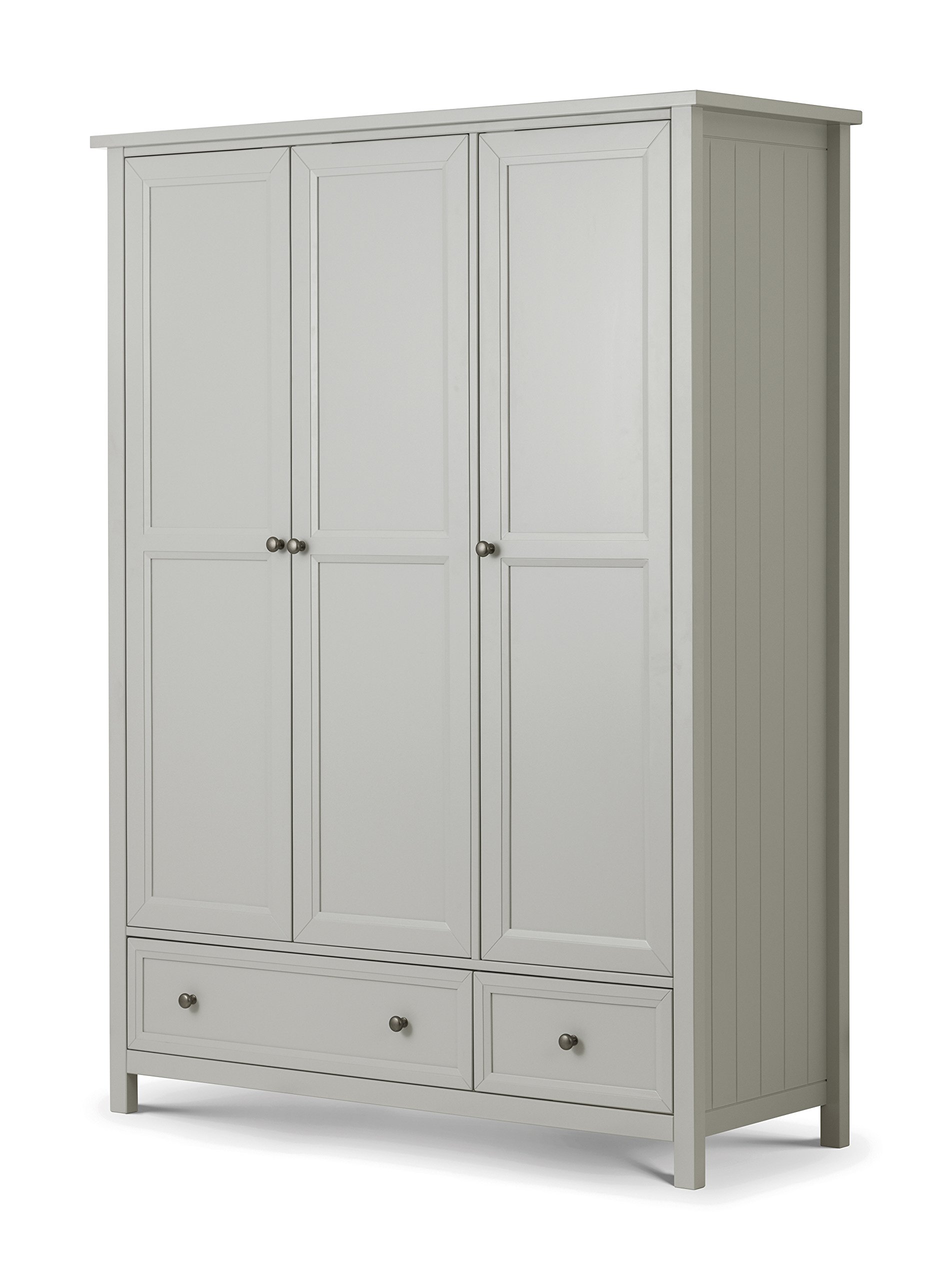 Julian Bowen Maine 3 Door Combination Wardrobe, Dove Grey