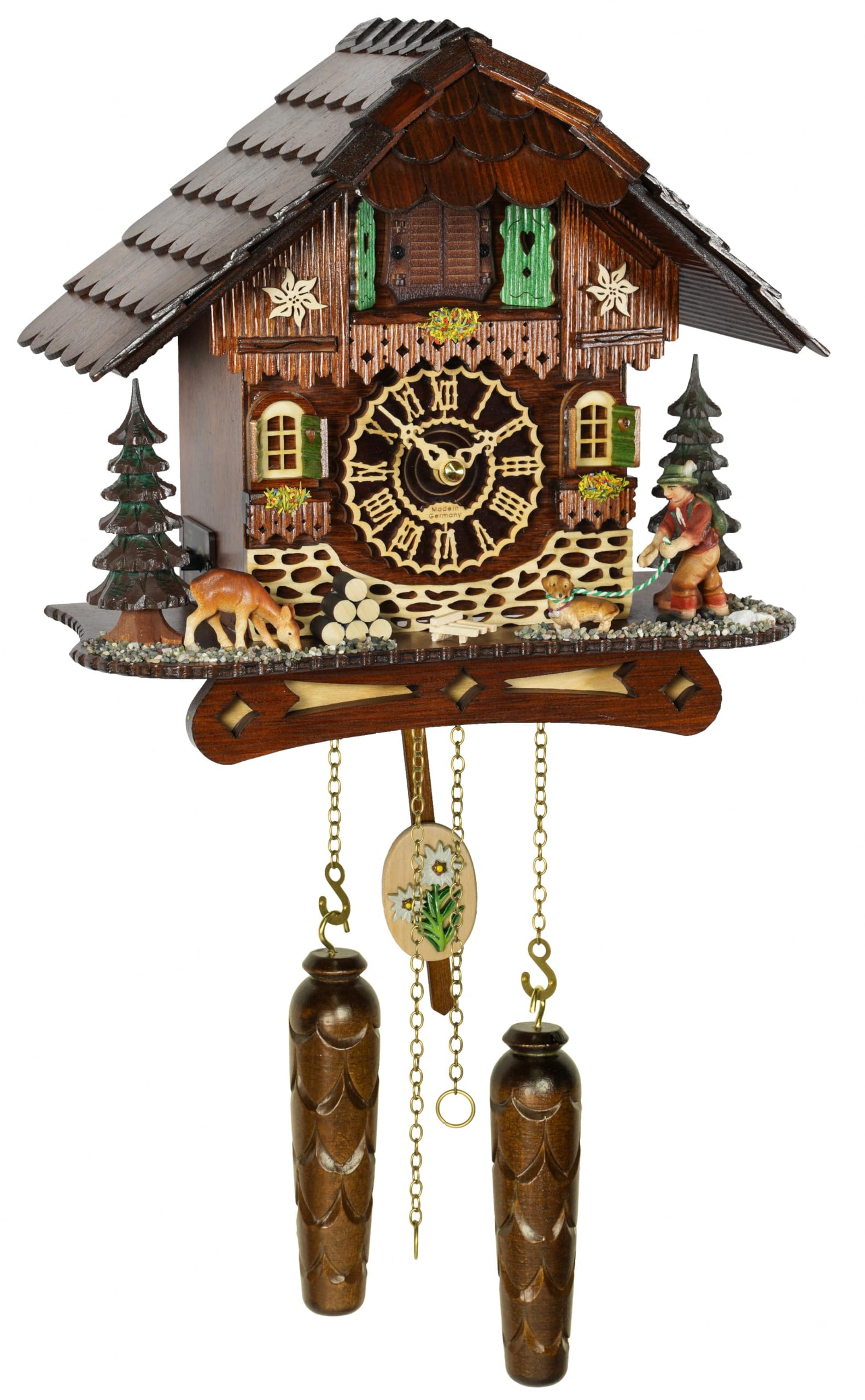 Trenkle Quartz Cuckoo Clock Black Forest House with Music and Light
