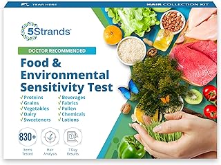 5Strands Food & Environmental Sensitivity Test for Adults & Children, 855+ Items Tested, Kids Intolerance Testing Kit, at-Home Hair Analysis, Results in 5 Days