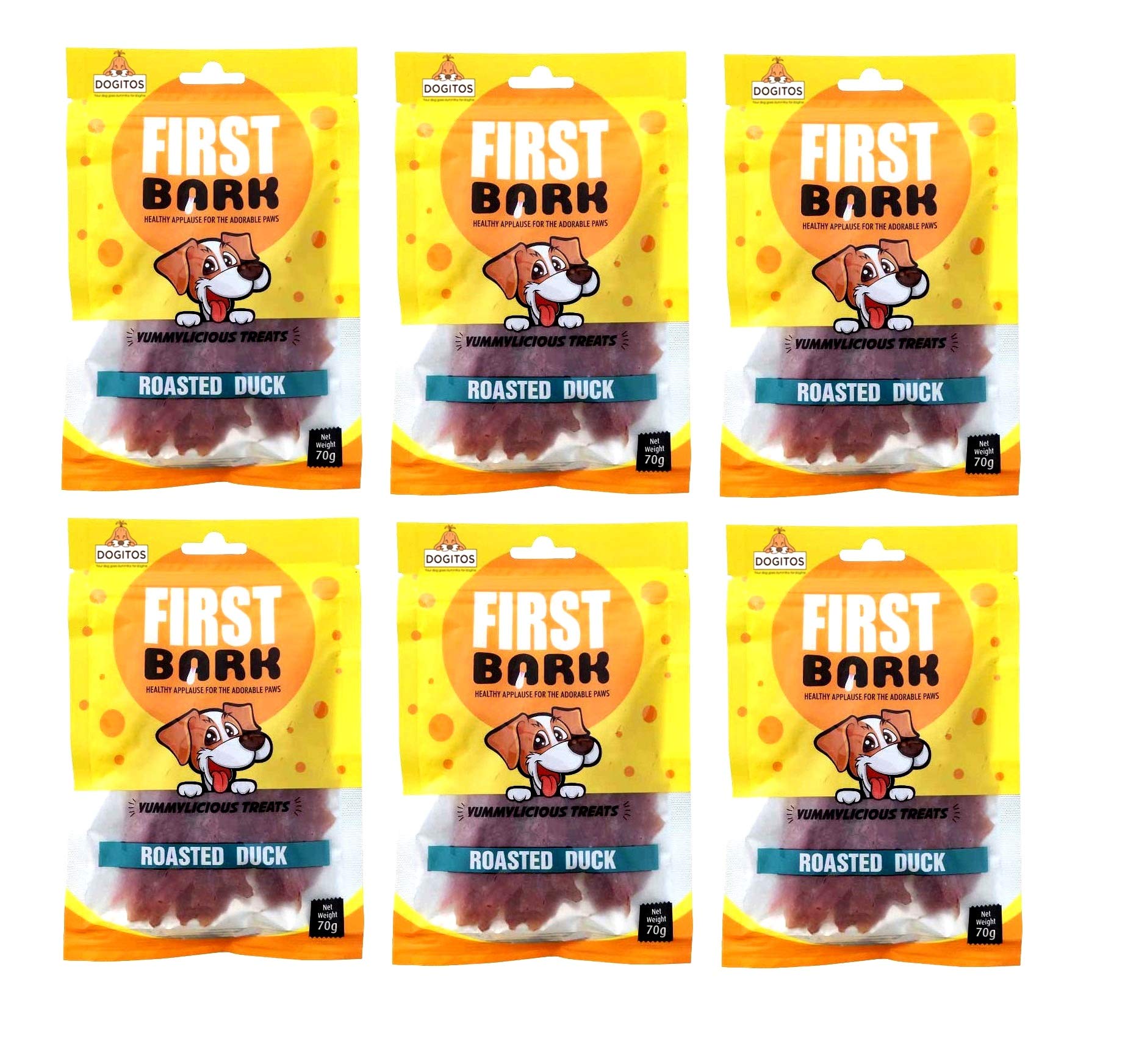 First Bark Roasted Duck Flavor Food 6 Pack Combo Set 70g for Dogs