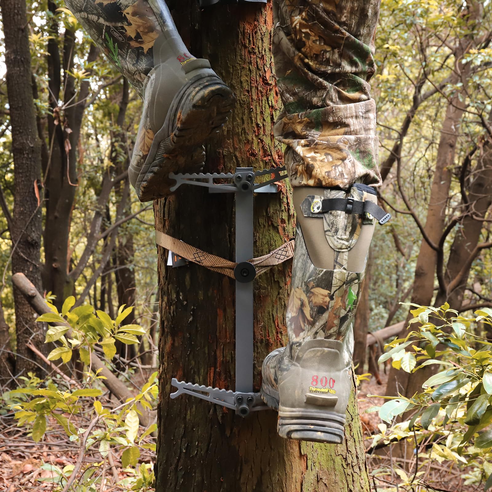 Kalkal Climbing Sticks 4 Pack, Non-Slip Foldable Steps Tree Climbing Sticks for Hunting, Upgraded Strong Straps, Easy Transport Design, 6061 Lightweight Aluminum Hunting Climbing Stick for Tree Stand