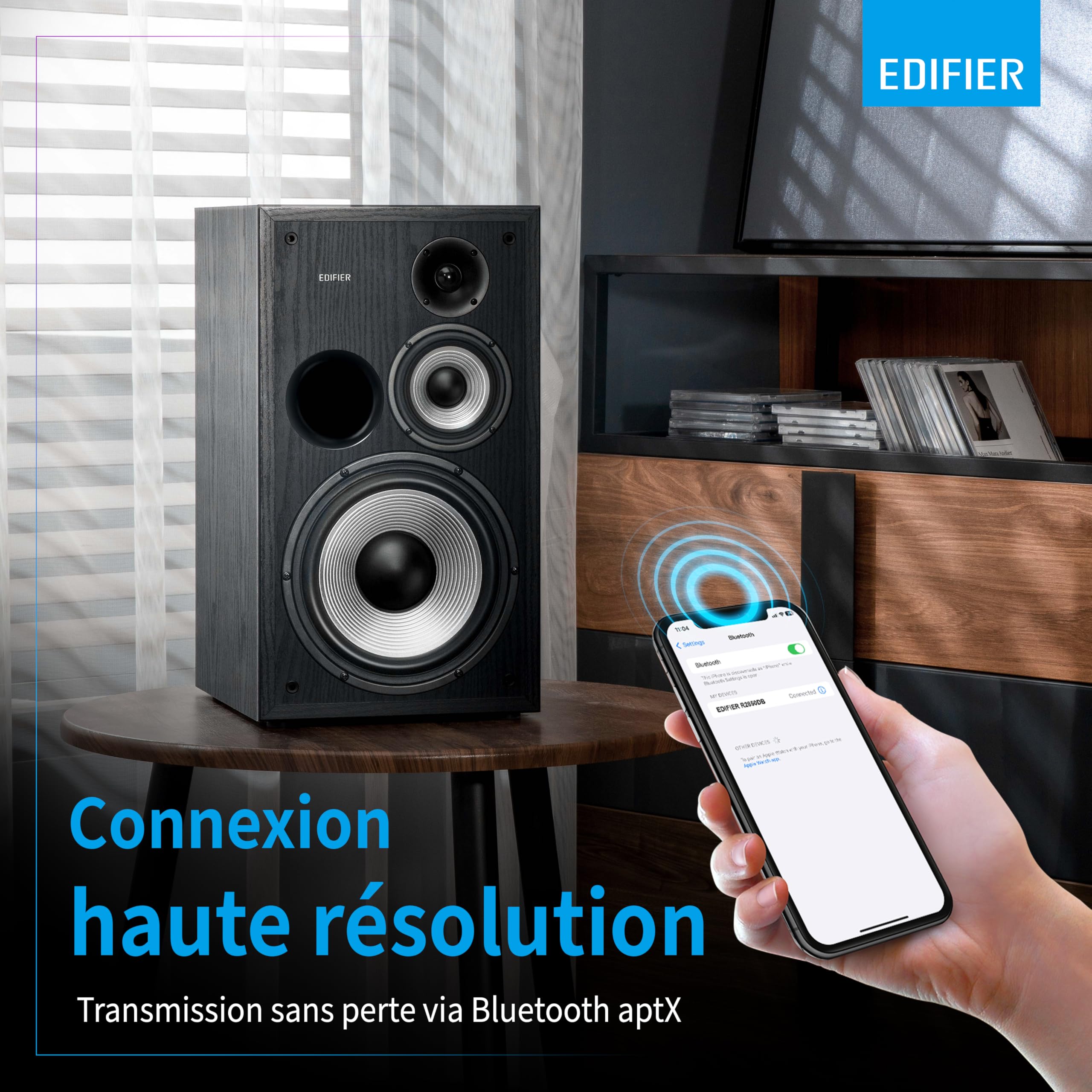 Edifier Studio R2850DB Système d'enceintes Bluetooth (150 Watt) avec télécommande Infrarouge et entrées numériques, Noir
