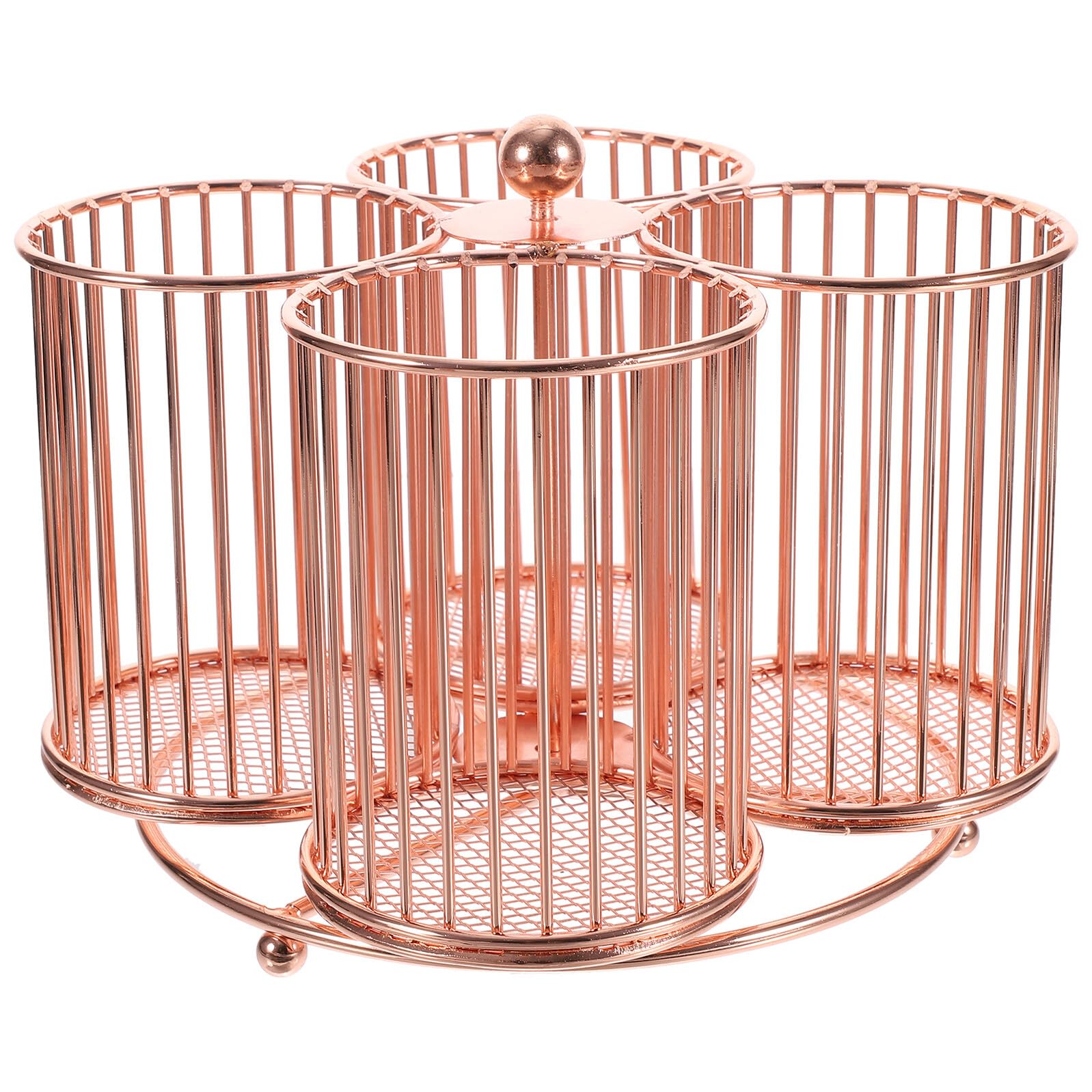 DOITOOL Portapenne Rotante in Metallo Scomparti Multifunzione per Scrivania Ufficio e Trucco Organizer Compatto e Elegante con Finitura Perla Portaoggetti per Penne Cosmetici e Gioielli