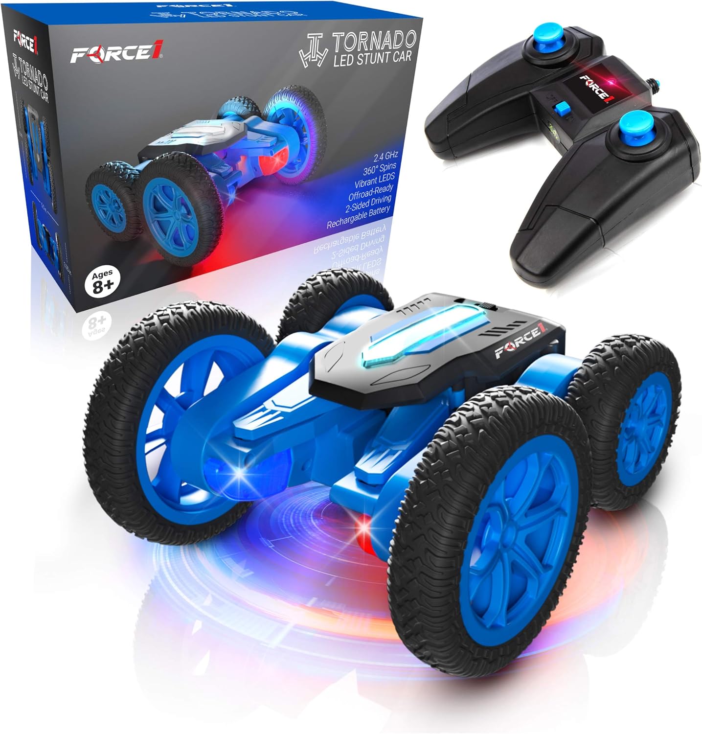 Buy Force1 Tornado LED Remote Control Car For Kids Double Sided Fast 