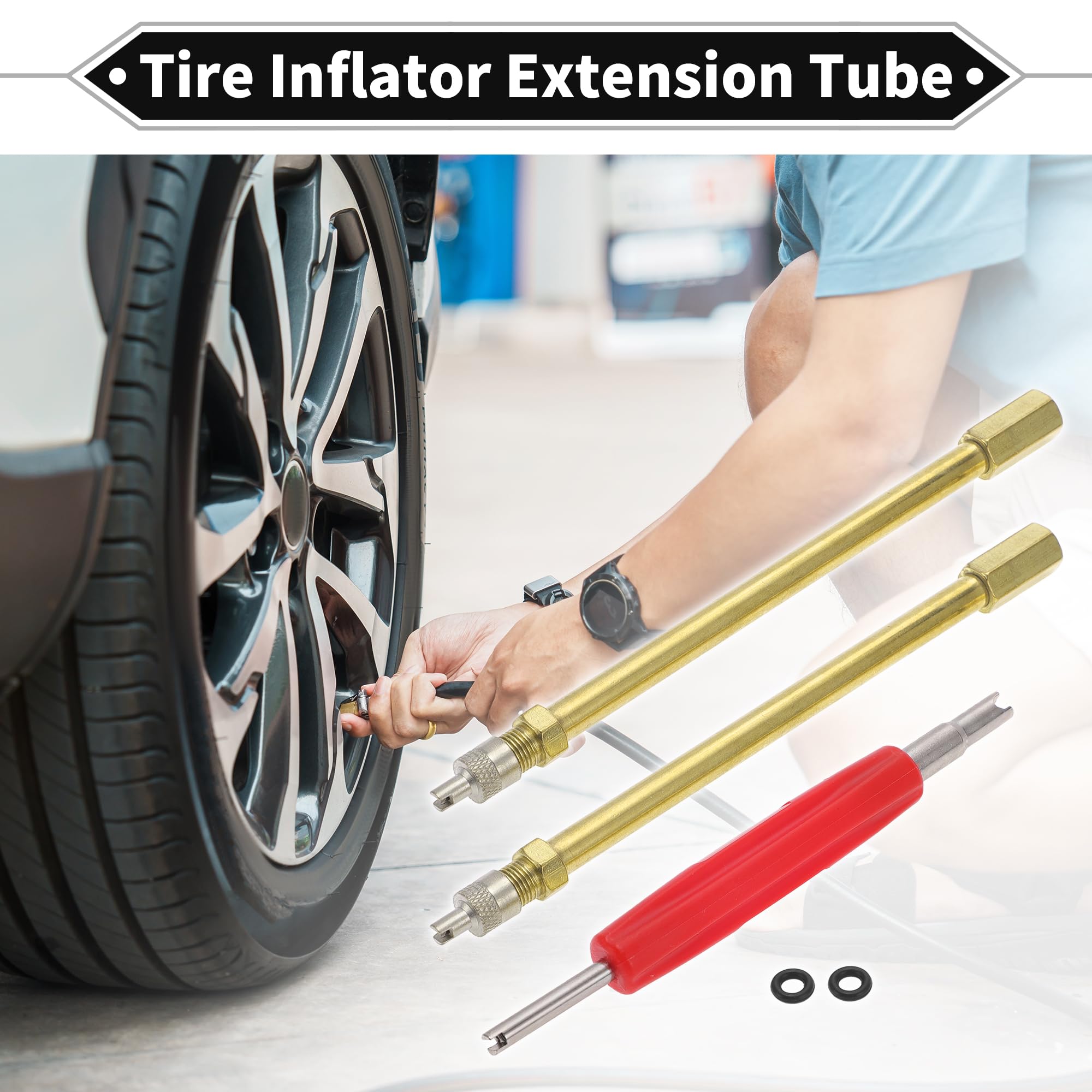Tire Inflator Extension Hose VekAuto Kit - 5.51inch Air Pump Adapter ...