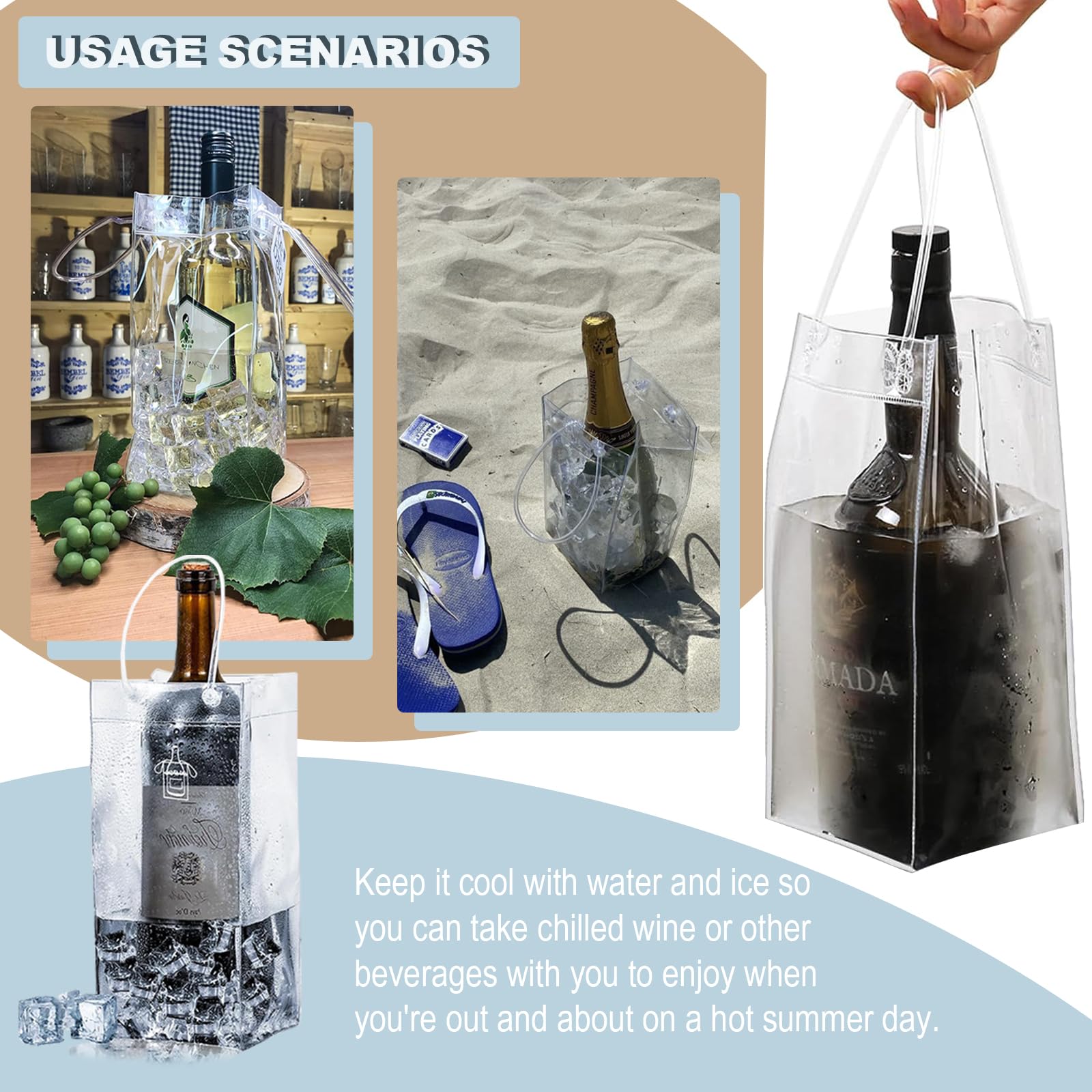 5 Pièces Pochette Thermique Pour Vin Et Bouteilles Pack De Glace