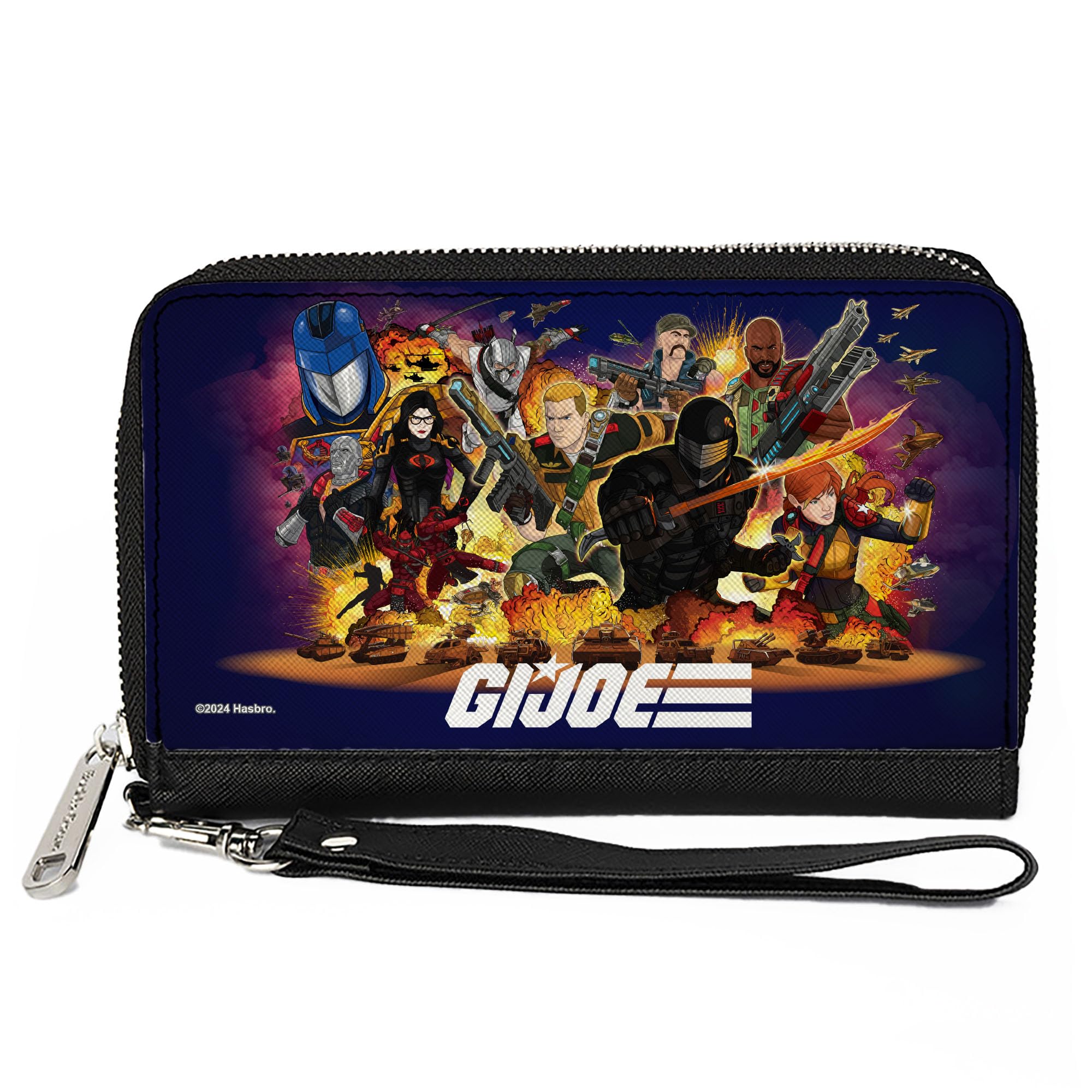 Buckle-Down GI Joe Wallet, Bifold, GI Joe Universe Agents Explosion Group Pose and Logo Blue, Vegan Leather