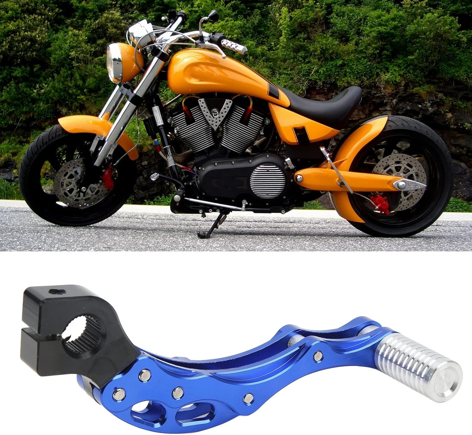Aramox Kick Start Pedal Kick Starter Start Lever Kickstart Lever High Strength Aluminum Alloy Universal Accessory for Motorcycle Scooter(Blue)