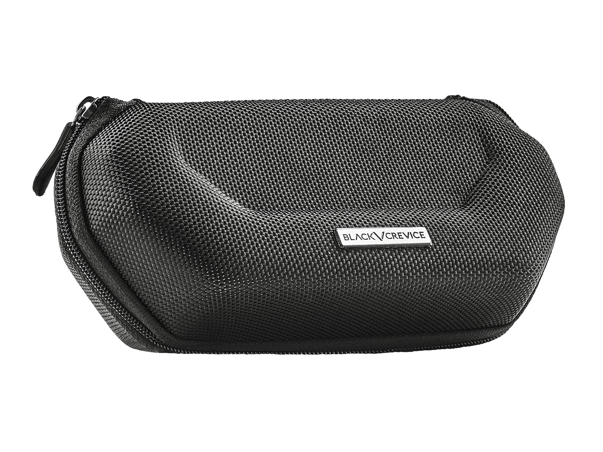 Black Crevice Occhiali sportivi neri, unisex, con lenti cilindriche, custodia e sacchetto in micropile, occhiali da sole sportivi con protezione UV al 100%, occhiali sportivi con naselli gommati e