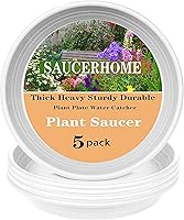 Vista 52 de 5 Packs Plant Saucer Pot Tray 6 8 10 12 14 16 19 20 Inch Plastic Flower Planter Saucers and Drip Trays for Indoors Outdoors, Heavy Durable Plant