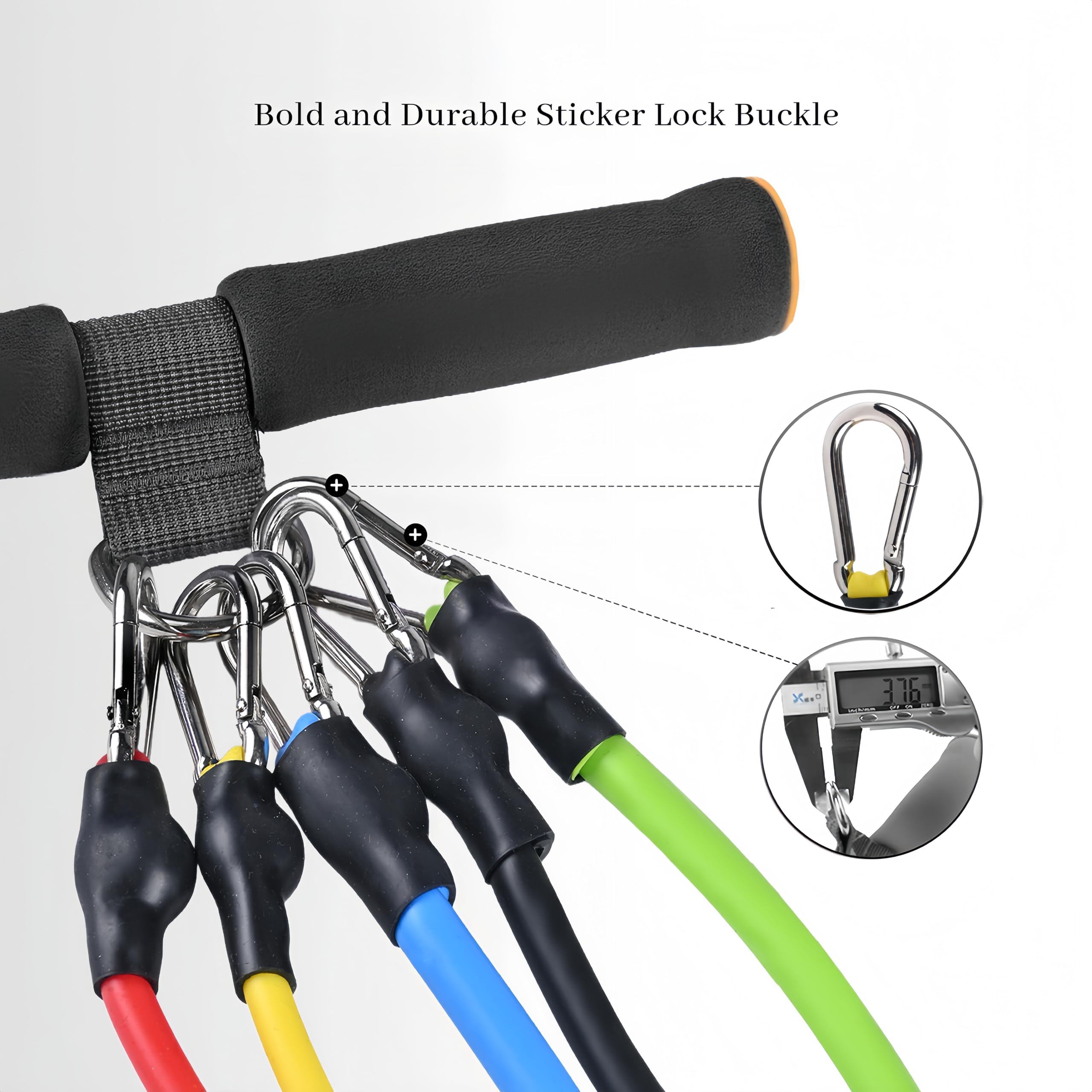 Banda de resistencia ajustable para pedal de pie, entrenador de resistencia duradero con bolsa. Cuerda de resistencia multifuncional con asas. Equipo de fitness para mujeres y hombres.