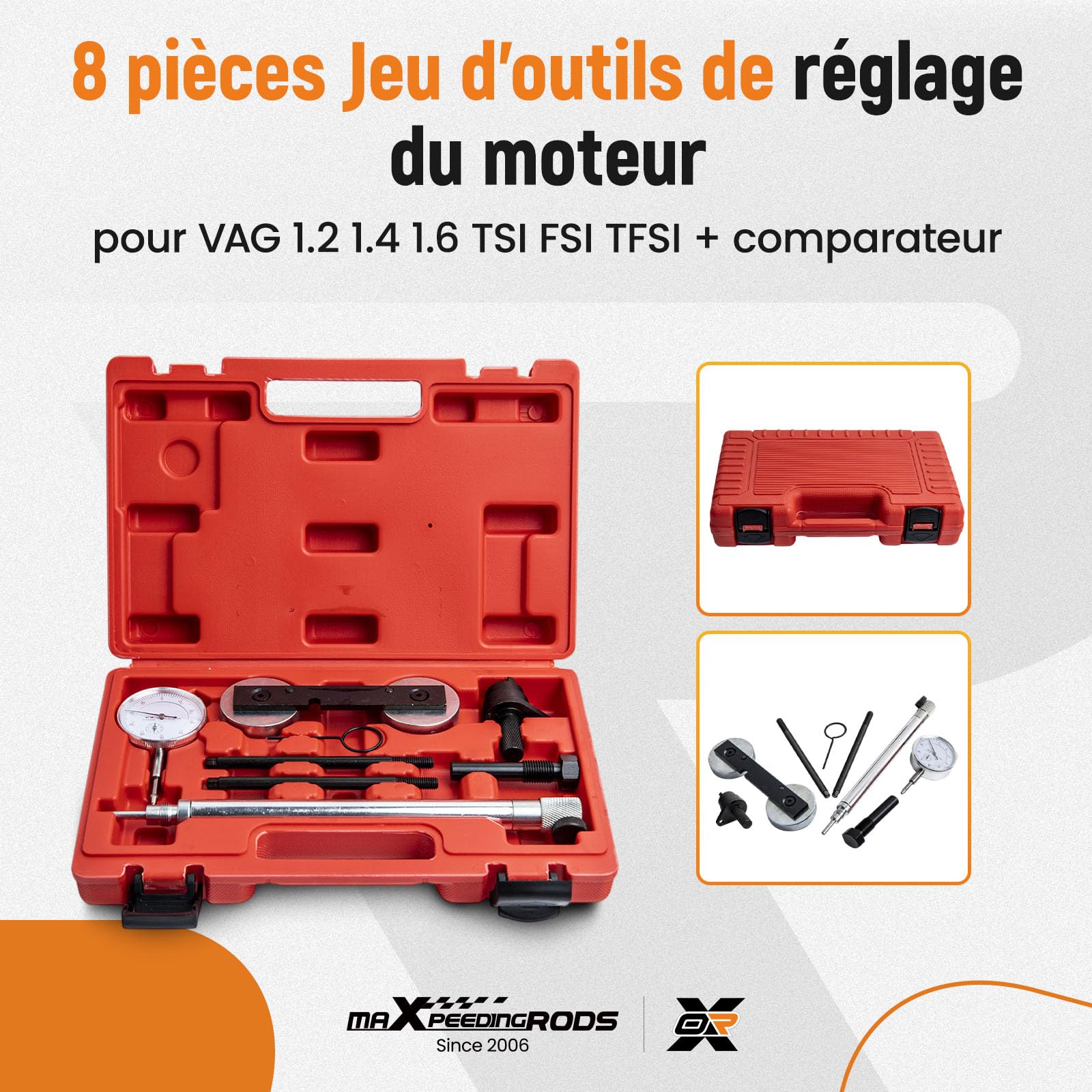 maXpeedingrods 8 pièces Kit D'outils de Réglage Moteur pour VAG VW T10171 | Support de Jauge de vilebrequin pour Audi Skoda SEAT 1.2 1.4 1.6 FSI/TFSI/TSI, Outil de réglage de synchronisation T10170