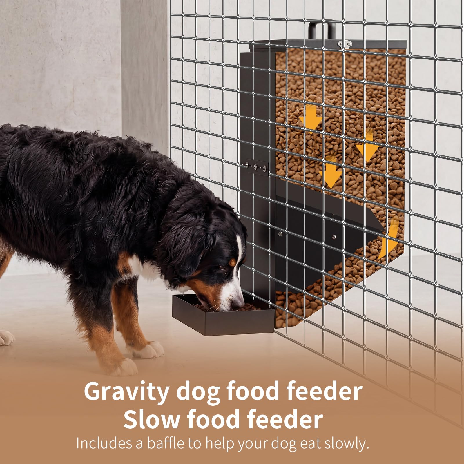 Shimeyao Comedero automático para perros de 25 libras, dispensador de comida de metal grande para perros, estación de alimentación por gravedad para razas pequeñas, medianas y grandes, pollo, hurón