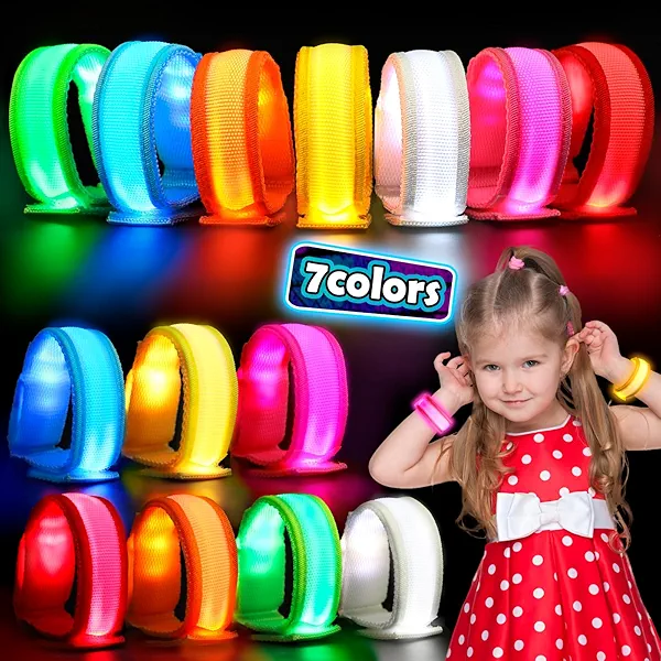 YADIYA 14/7 PCS LED Glow Bracelets, LED Light Up Bracelets for Kids Adults,Glow in The Dark Party Favors Supplies for Night Events, Concerts Rave Sports Accessories...