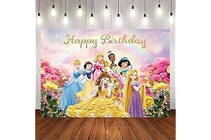 Charming Princess Backdrop for Girls' Birthday Celebrations