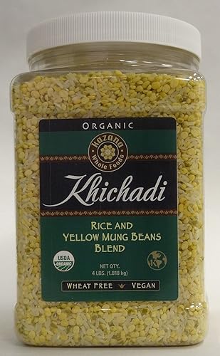 Miniatura 1 de Kazana Kitchari Grain Blend - Mezcla de arroz y frijoles mungos amarillos, orgánico certificado por USDA, tarro de 4 libras