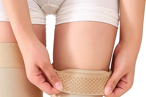 Miniatura 2 de TOFLY Medias de compresión altas hasta el muslo para mujeres y hombres (par), punta abierta, opaca, soporte firme de 0.787-1.181 in Hg de compresión