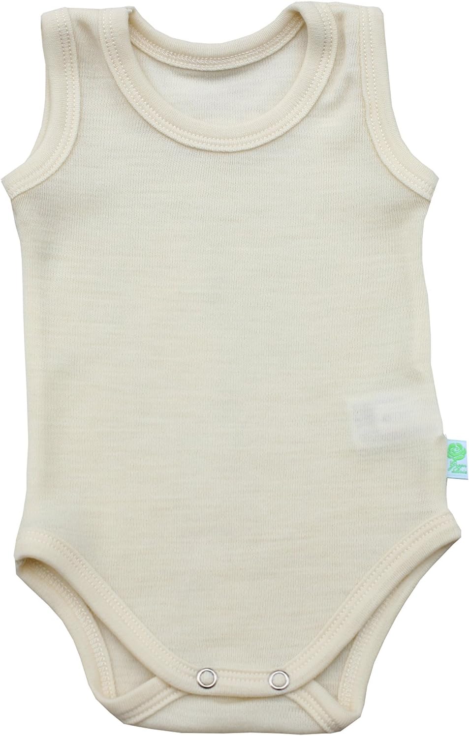 GREEN ROSE Baby Bodysuit, Sleeveless one-Piece Suit 100% Merino Wool