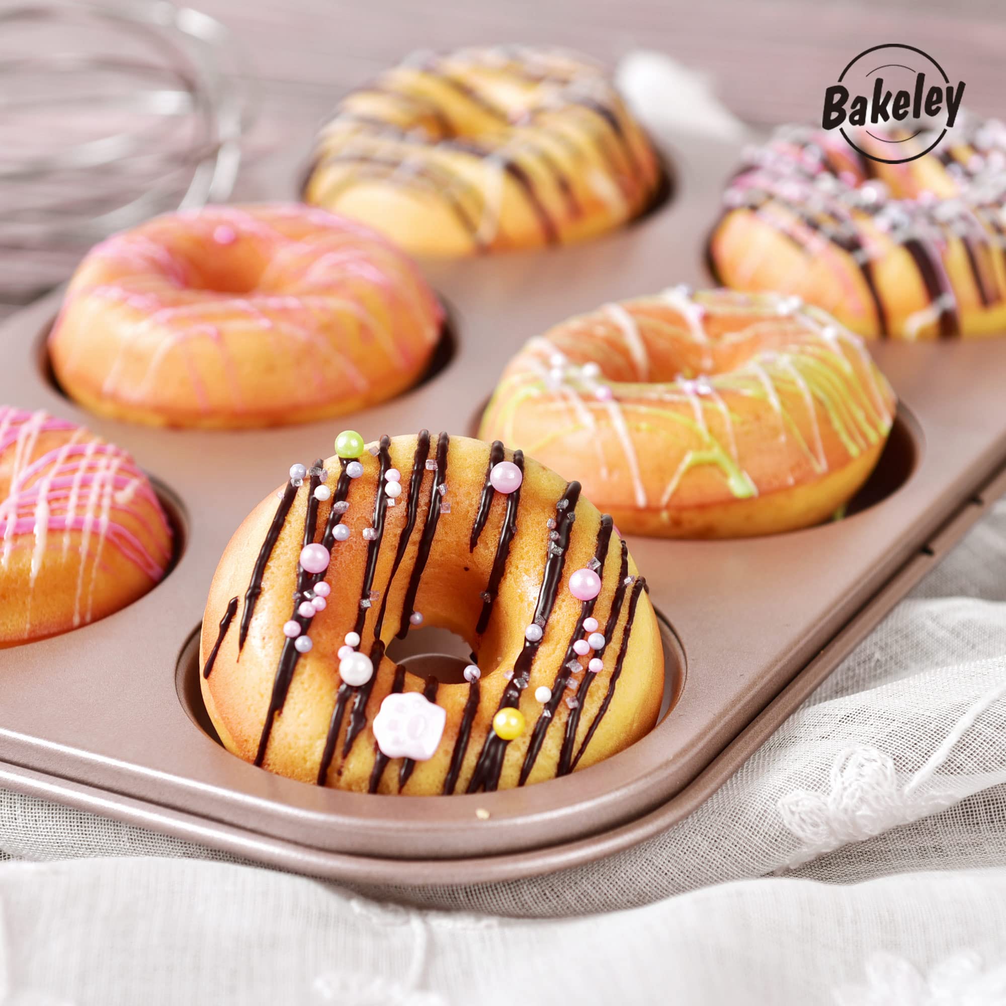 Forma do pieczenia pączków, 6-wnękowa, nieprzywierający pierścień, pączki, do pieczenia piekarnika (01 - okrągły 6 filiżanek)