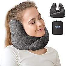RENPHO Neck Pillow Airplane for 360°Neck Support, Travel Pillow with Noise Reducing, Premium Memory Foam Travel Pillows for Airplanes, for him her