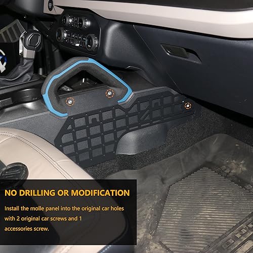 Miniatura 3 de RERPRO Molle Panel para Ford Bronco 2021 2022 de 4 puertas 2 puertas, accesorios interiores de 2 puertas, consola central del lado del pasajero,