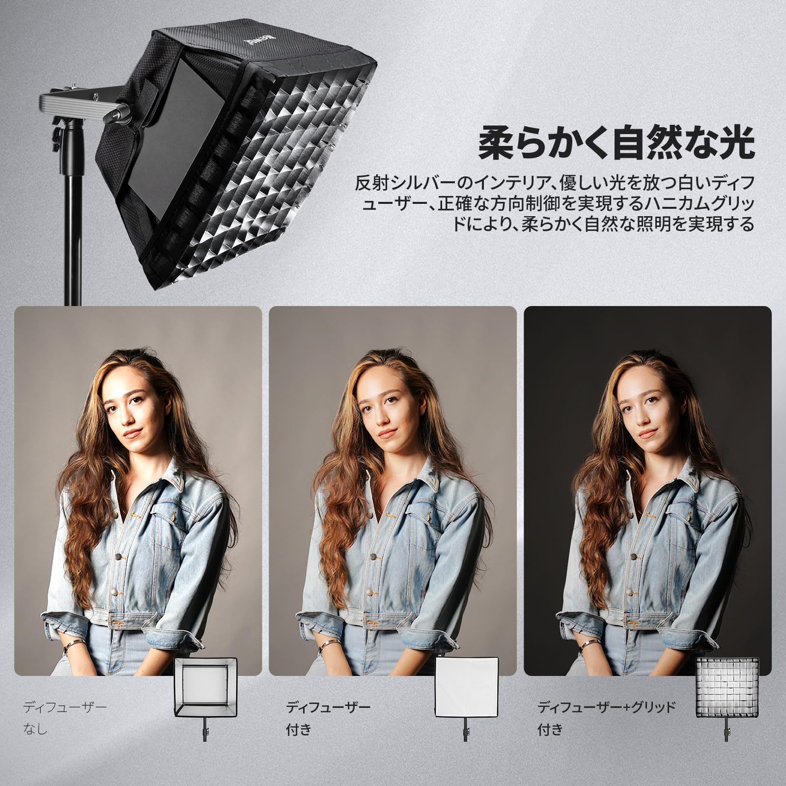 Amazon | NEEWER 新版ソフトボックスディフューザー RGB1200 LED