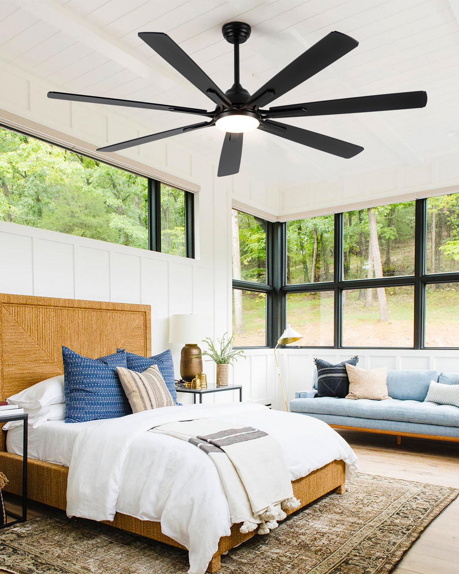 72 Large Smart Ceiling Fan with Light Remote Control via WiFi Alexa 6-Speeds Quiet DC Motor Dimmable Indoor — view 8