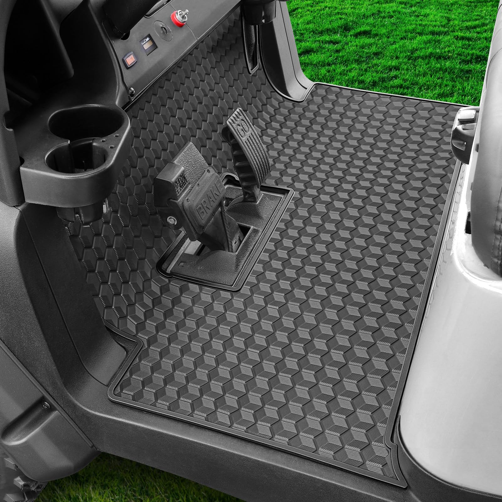 Golf Cart Floor Mat for Precedent Floor Mat, 3/10" Thickness Rubber Full Coverage Precedent Mat, Fit for Club Car Precedent (2004-2025) / Onward & Tempo (2017-2025) / Villager & V4L (2019-2025) Black