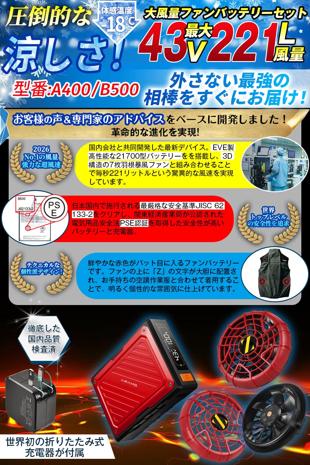 Amazon.co.jp: 【究極新設計 43V超高出力 EVE製21700型バッテリー