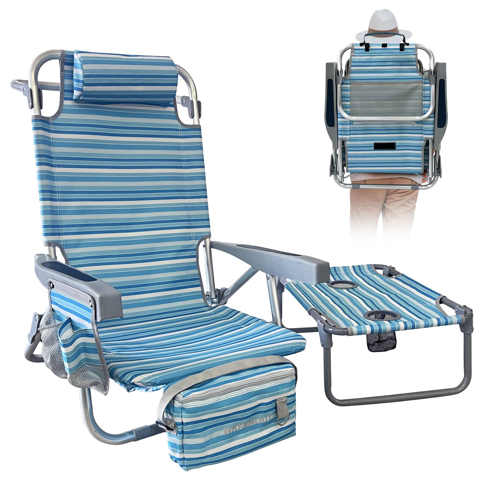 Amazon.com: WKFAMOUT Backpack Beach Chair Aluminum with