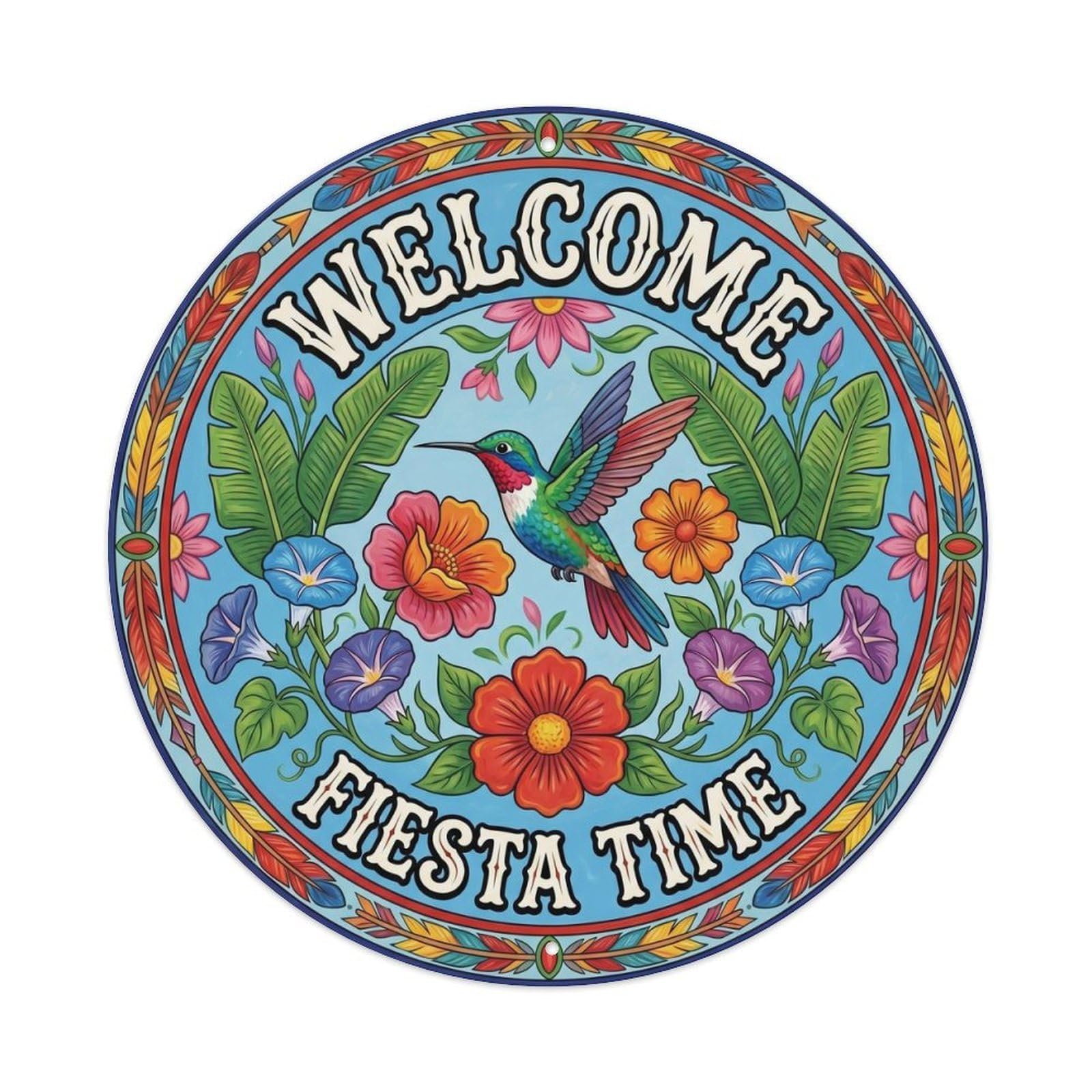 Vintage Welcome Outdoor Space Metal Tin Sign Plaque