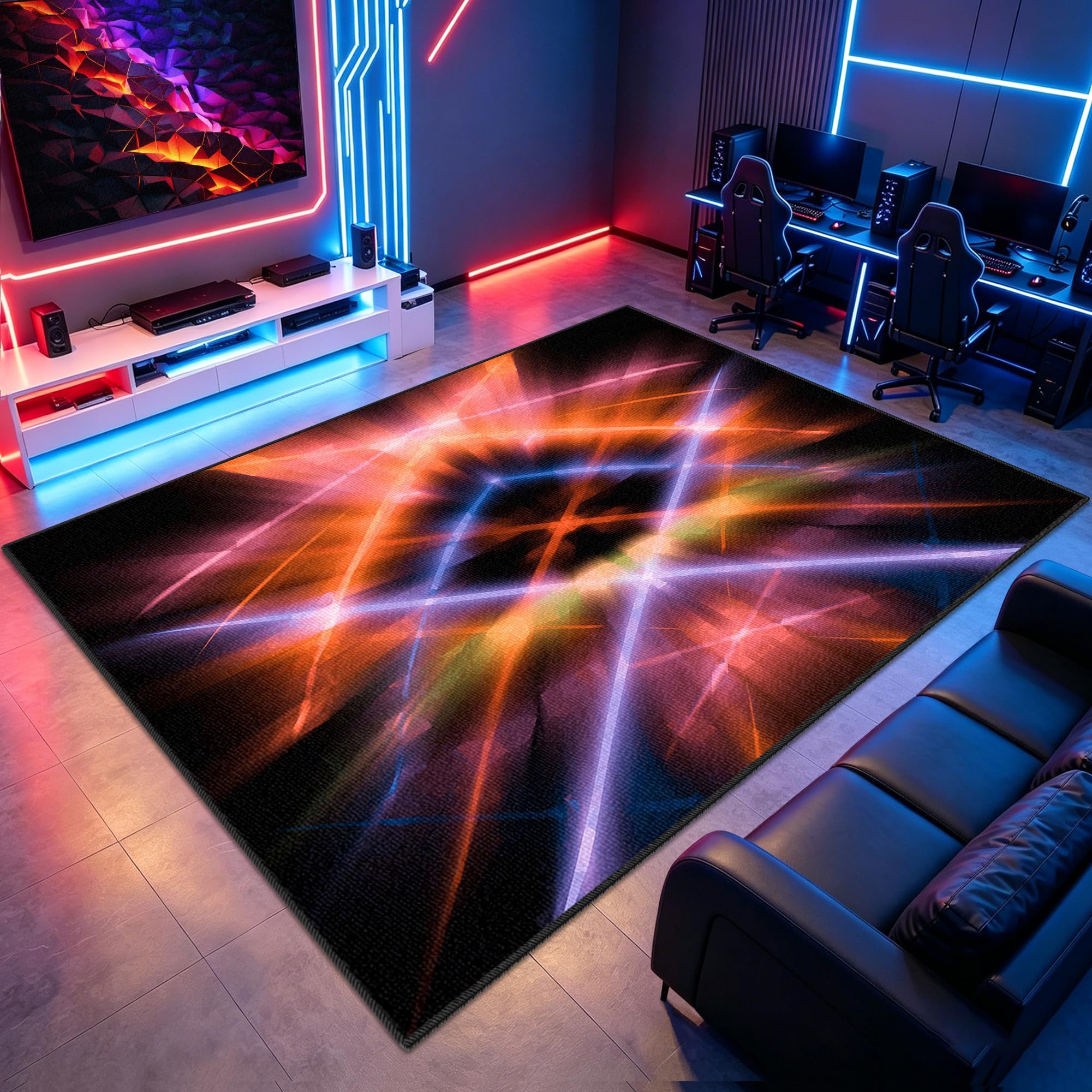 Dywan do sypialni Gaming Mata do gier na krzesło komputerowe 160 x 190 cm Antypoślizgowy dywan krzesło do gier na salę zabaw Dywan do salonu dla graczy Chłopiec