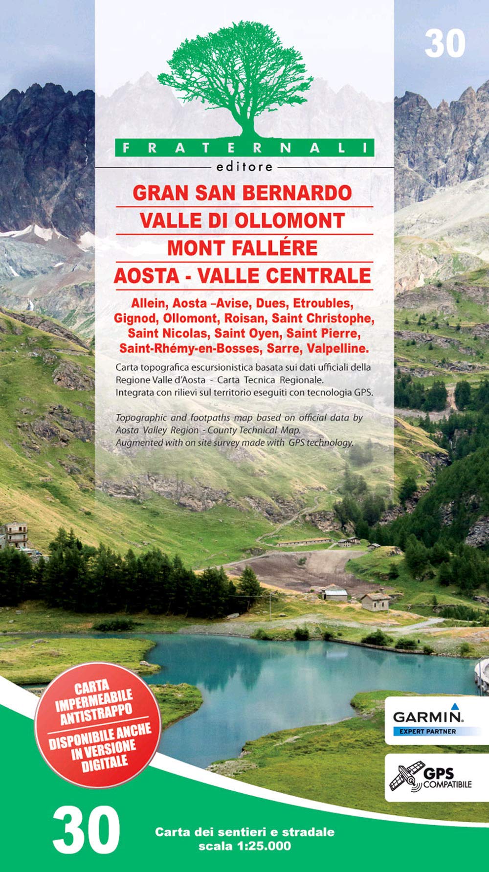 Gran San Bernardo - Valle di Ollomont- Mont Fallére - Aosta: 30 (wandelkaart)