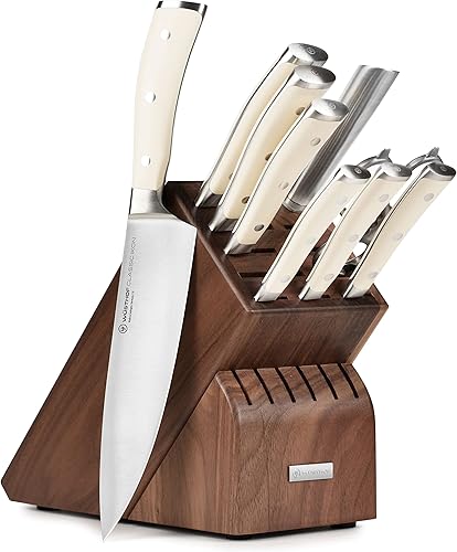 Miniatura 1 de Wusthof Classic Ikon Creme - Juego de cuchillos de 10 piezas con bloque de nogal
