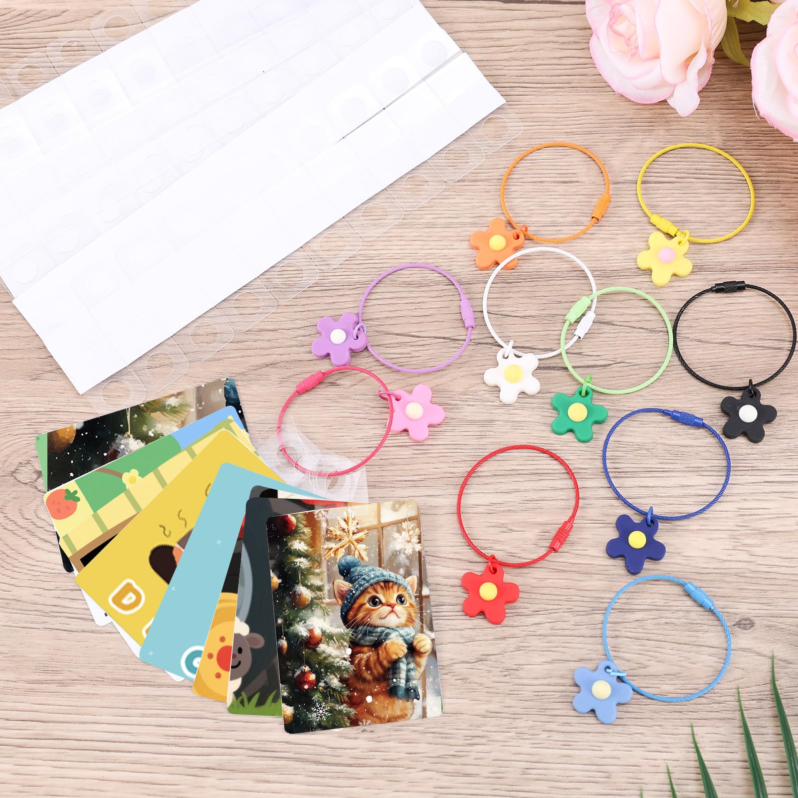 Porte-cartes Yoto – 10 Anneaux + 50 Languettes Autocollantes – Rangement Voyage – Acier Inoxydable