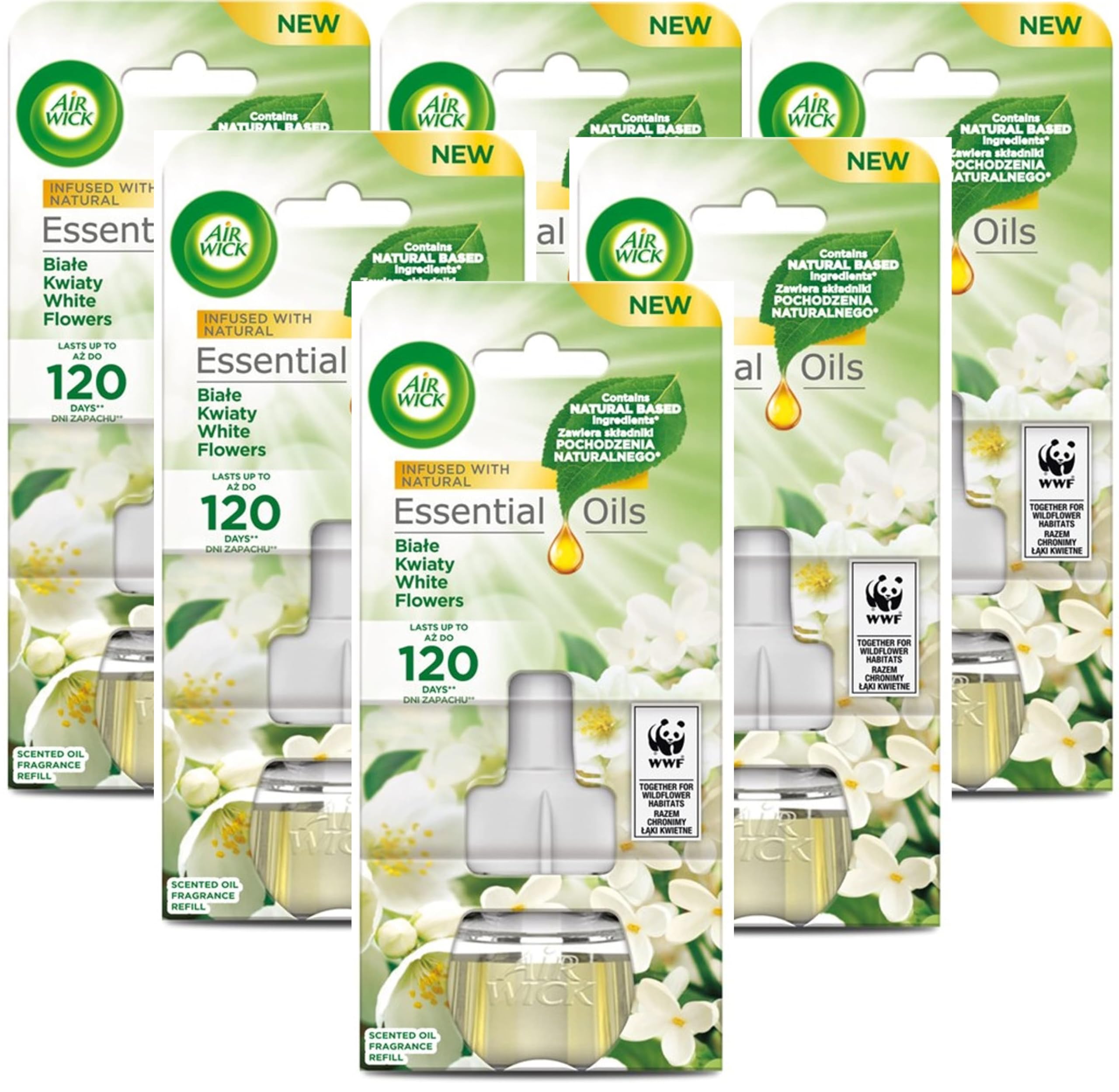 Air Wick Peonia blanca y Flor de Jazmín - Recambio para ambientador (6 x 19 ml)