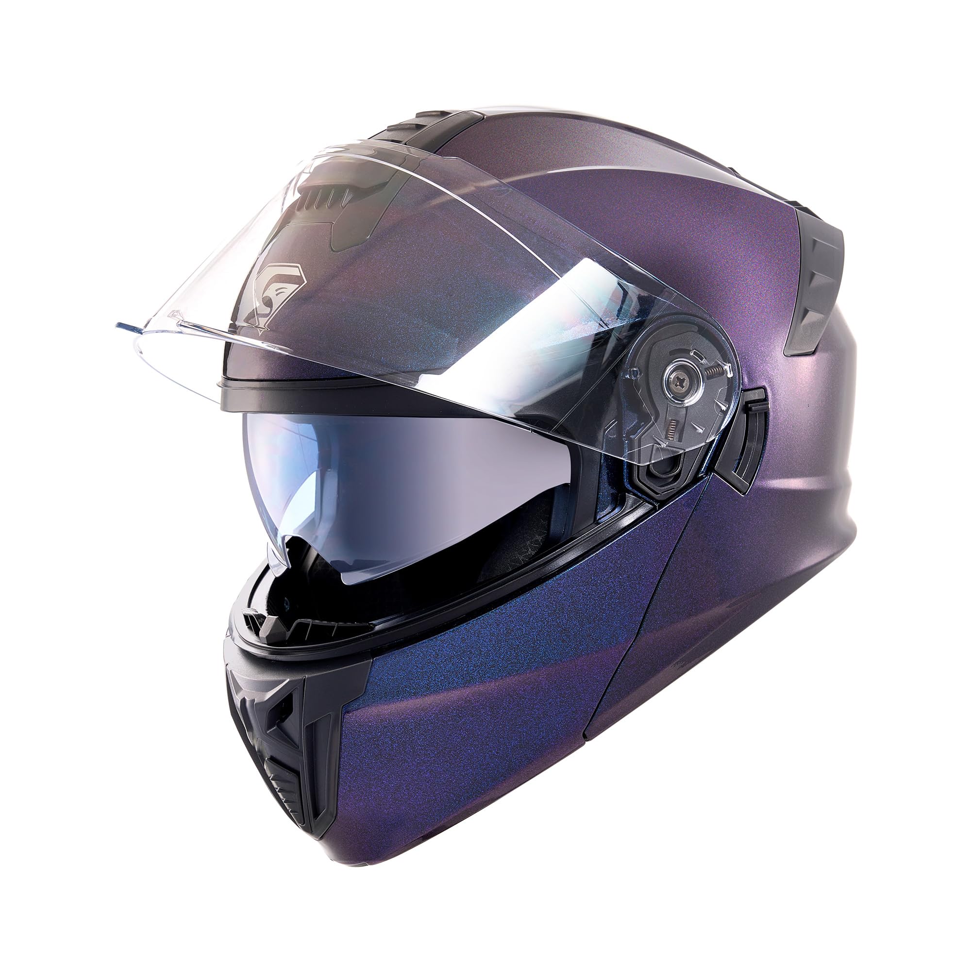 KYPARA Motorcycle Dual Visor Flip up Modular Full Face Helmet with DOT Certification of Impressionism