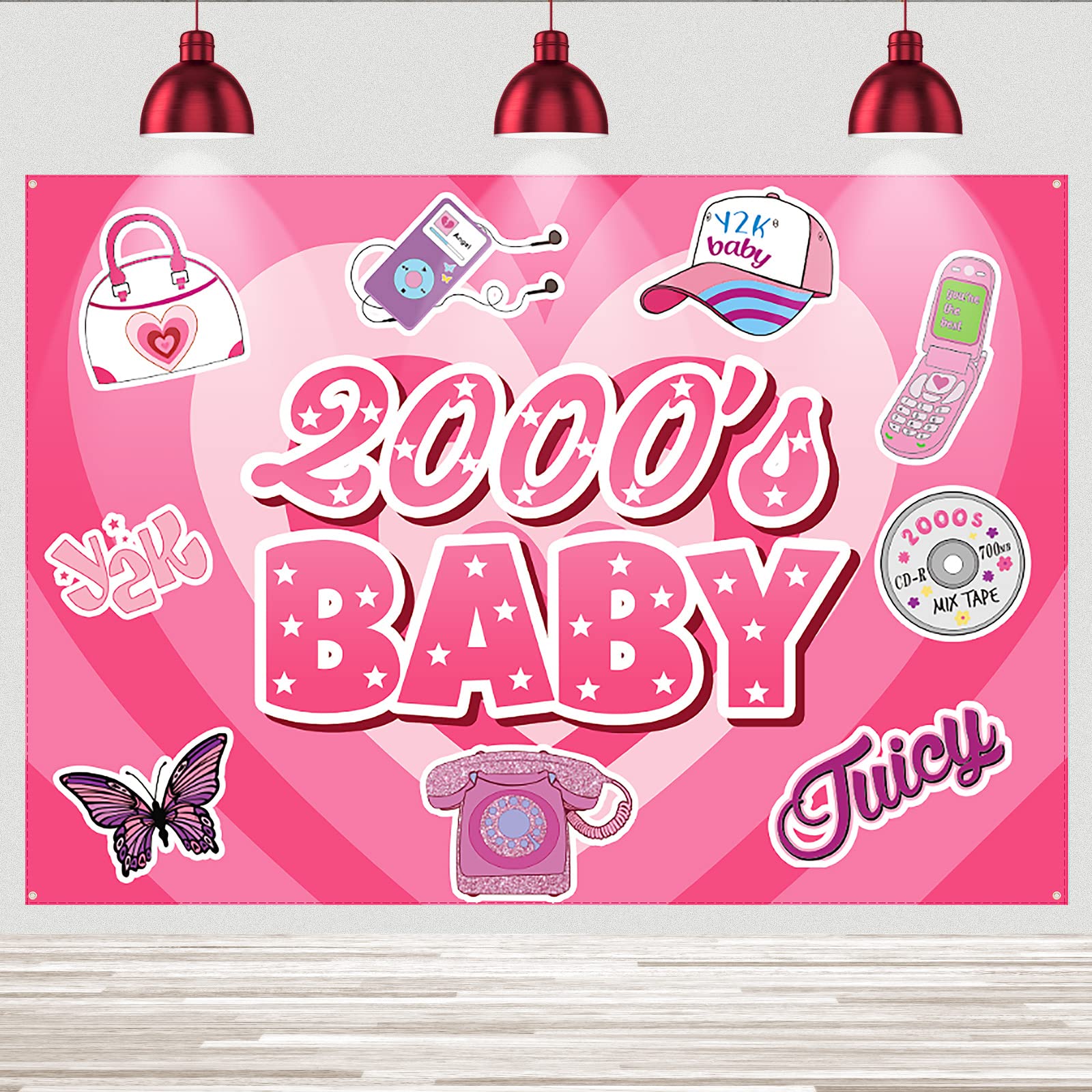 Buy 2000s Party Decorations 7 x 5 ft Y2k Theme Party Backdrop Banner