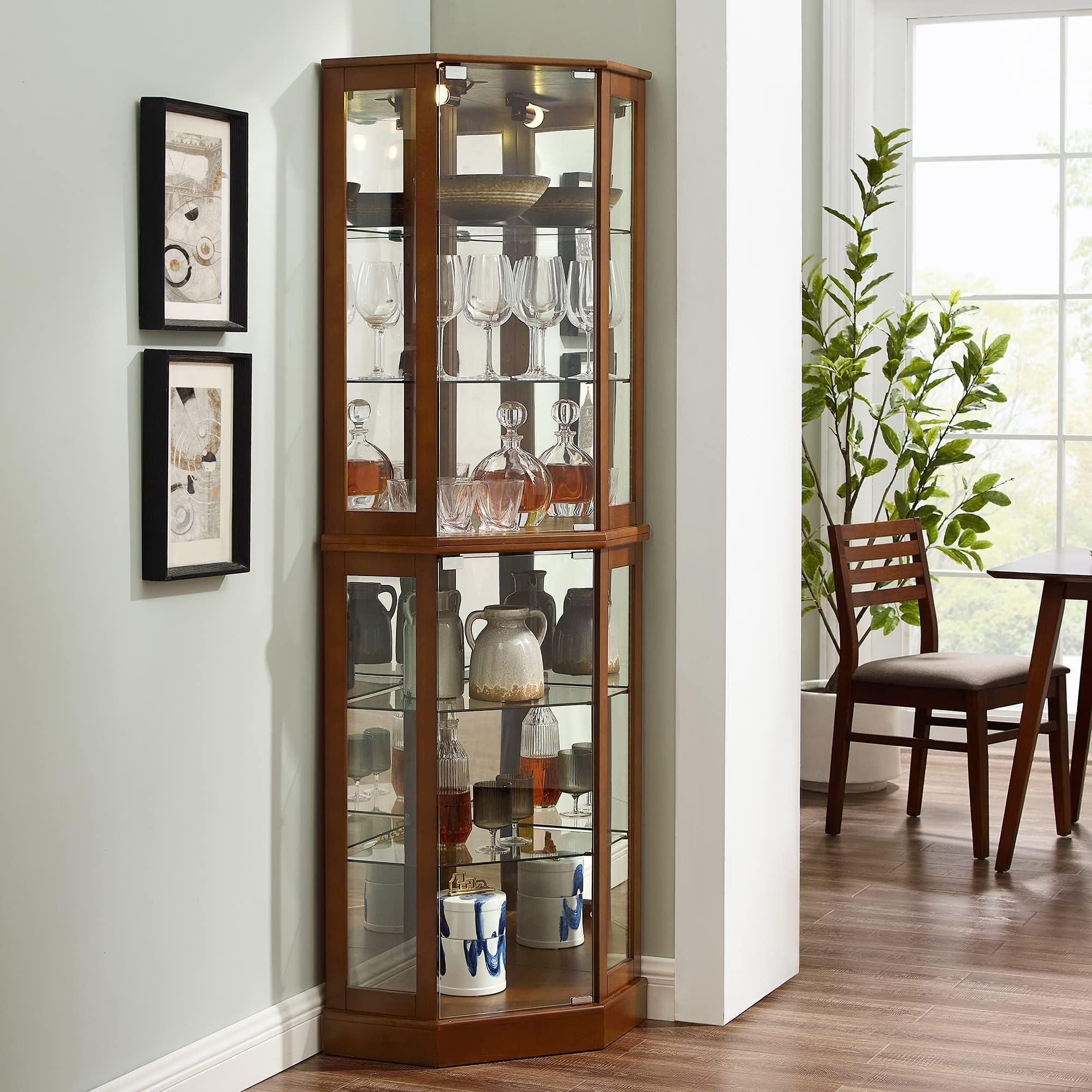 Amazon.com - LostCat Corner Glass Display Cabinet, 72