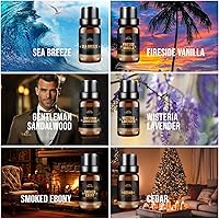 Vista 2 de Fragrance Oil, Charming Men's Set Diffuser Oil for Home, Soap & Candle Making Scents, Aromatherapy Essential Oils -Sea Breeze, Fireside Vanilla