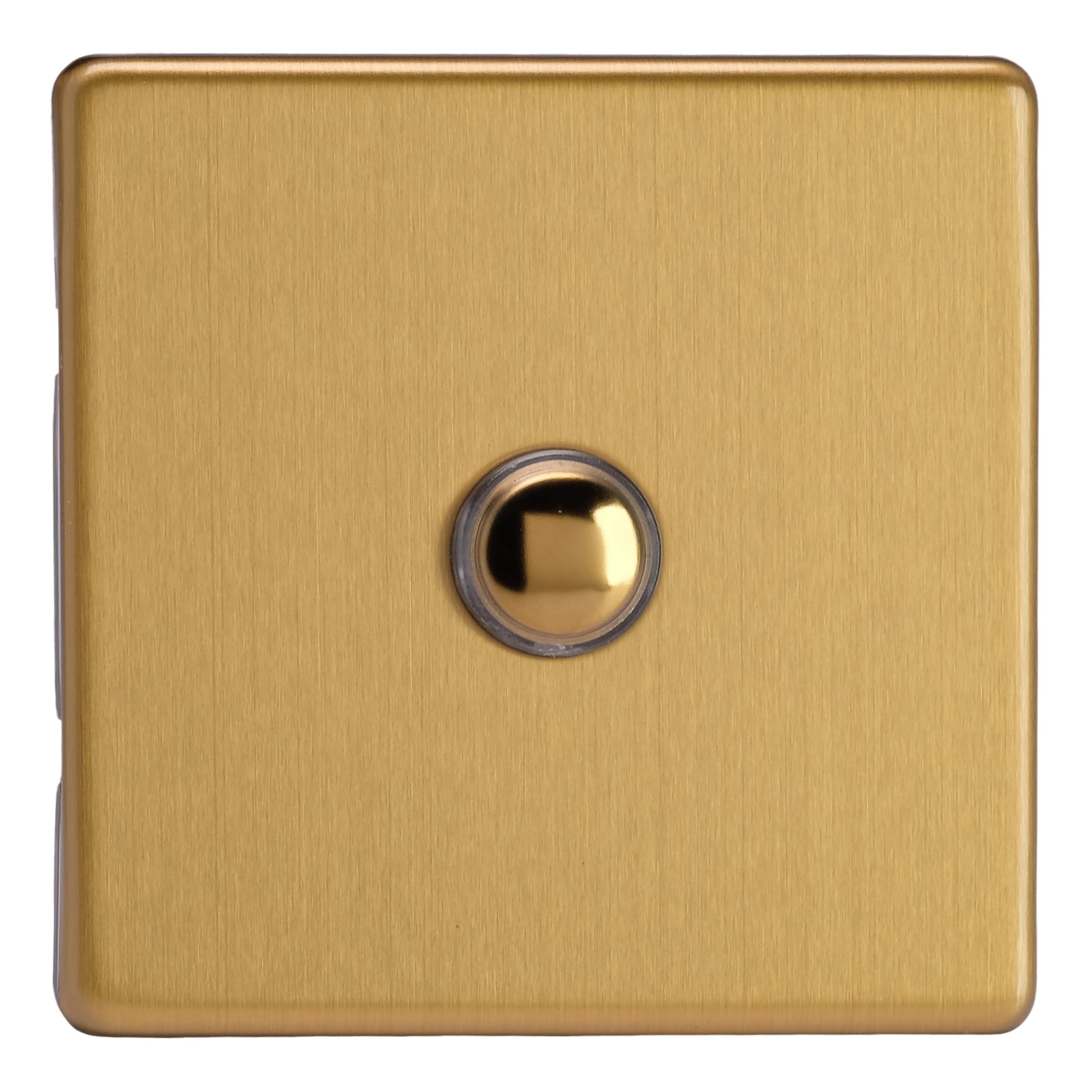 Varilight Brushed Brass 1-Gang 6A 1-Way Push-To-Make Momentary Switch Xdbm1s