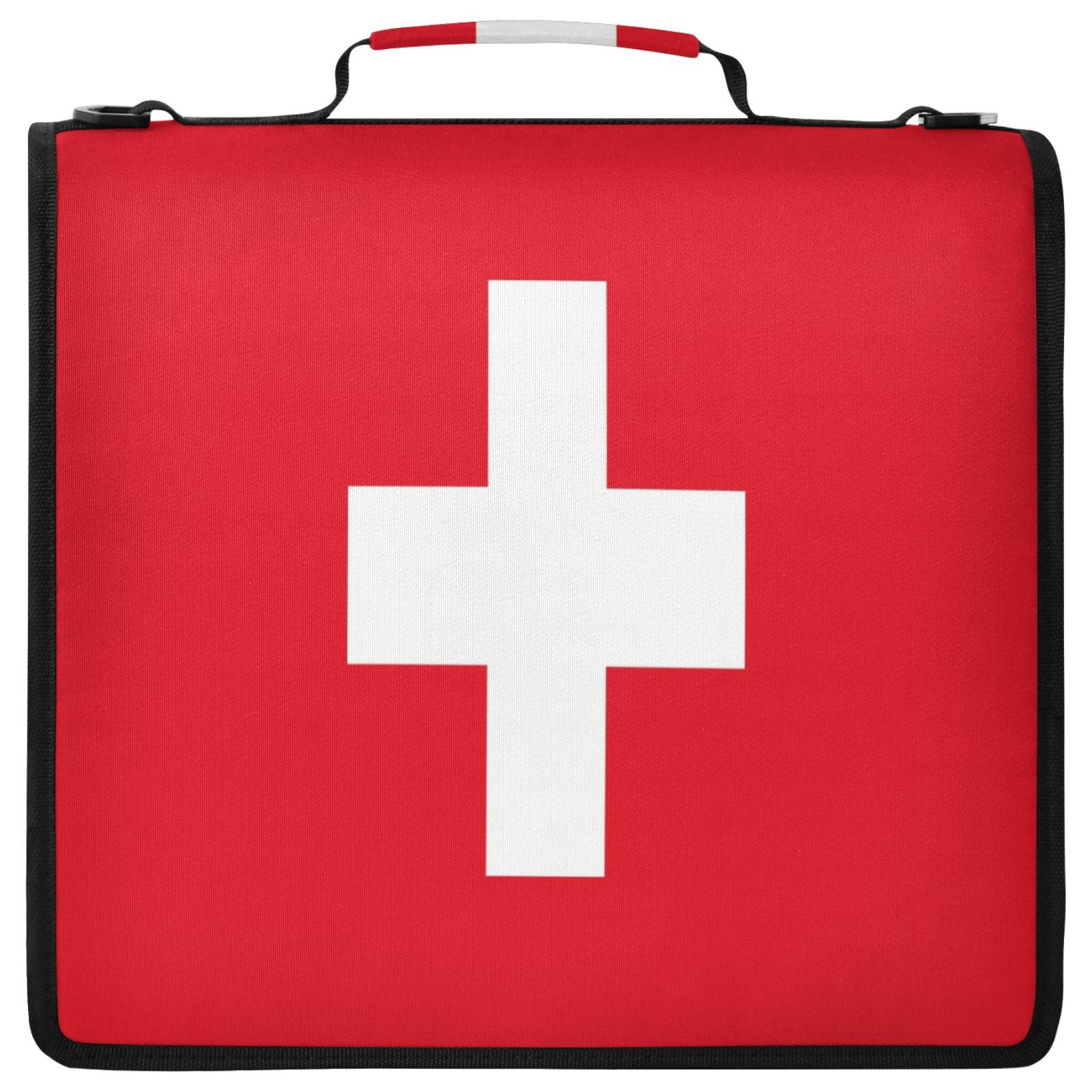Bolsa de carpeta de 3 anillos con cremallera resistente al agua, organizador de portafolios impreso completo con anillos de 2 pulgadas, se adapta a laptop de 14 pulgadas para escuela, oficina, bandera